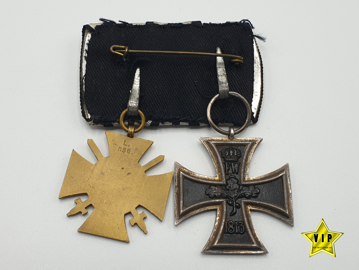 Zweier-Spange Eisernes Kreuz + Frontkämpfer