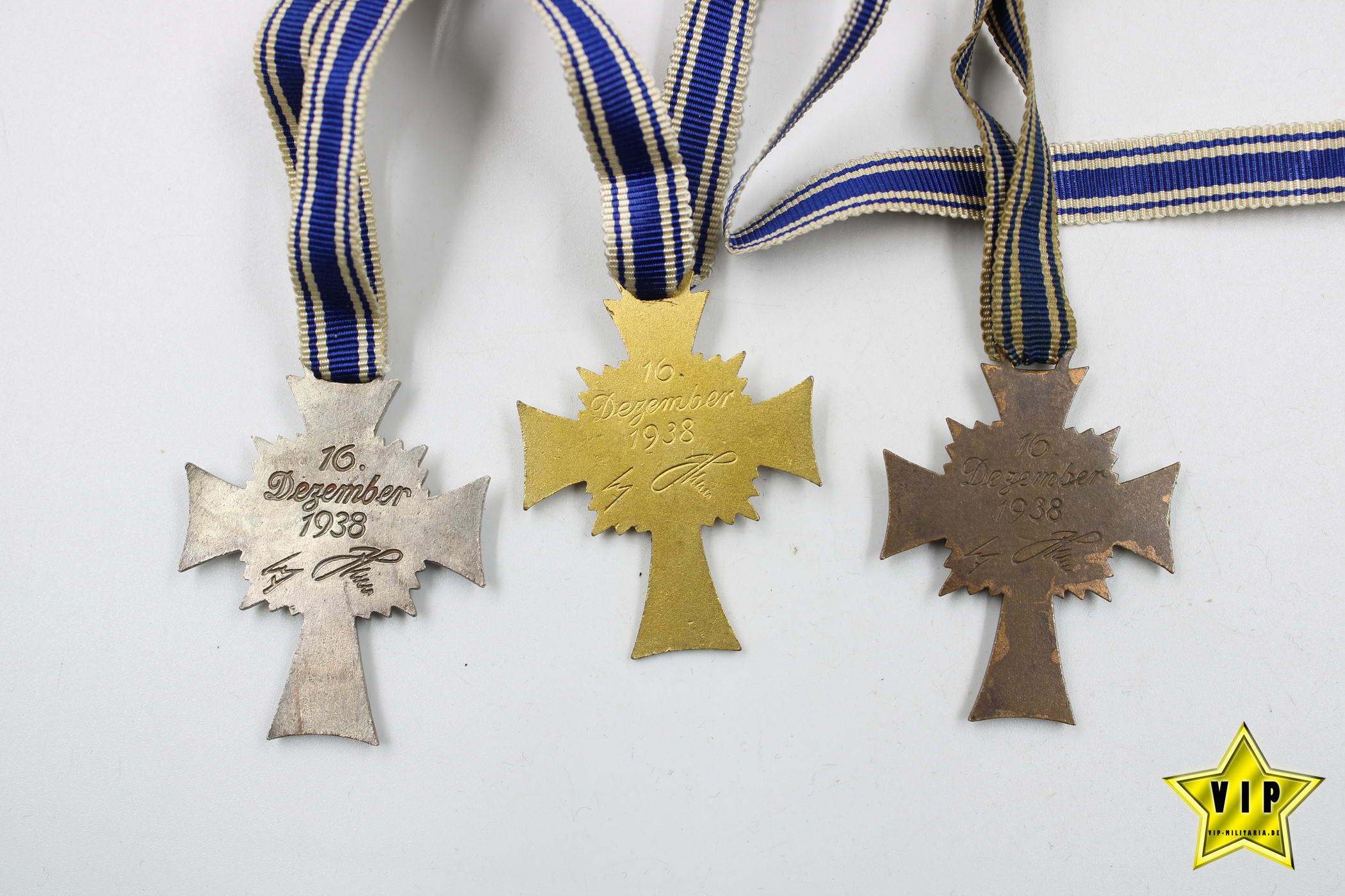 Mutterkreuz Gold+Silber+Bronze