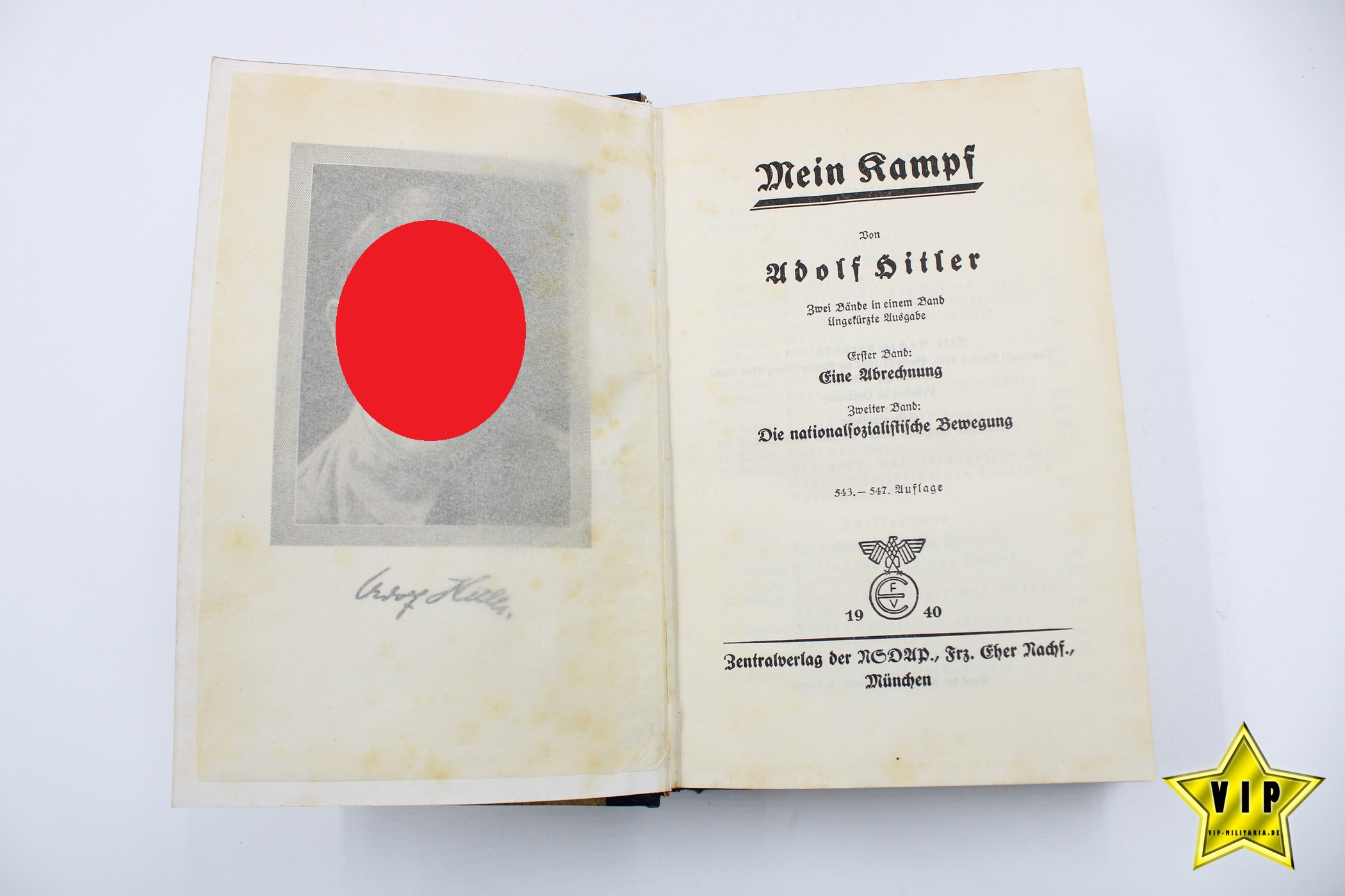 Mein Kampf 1940 Hochzeitsausgabe mit Widmung der Stadt Preetz