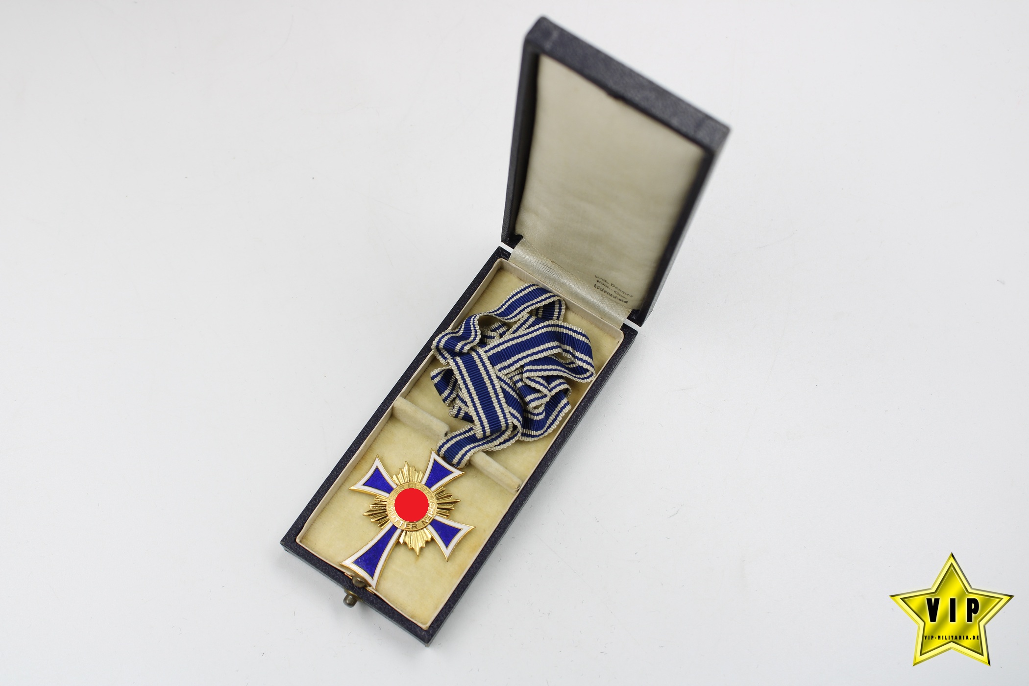 Mutterkreuz Gold im Verleihungsetui mit Hersteller