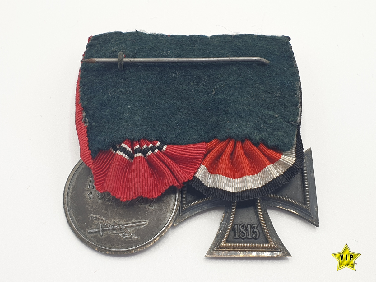 Zweier-Spange Eisernes Kreuz 2. Klasse + Ostmedaille