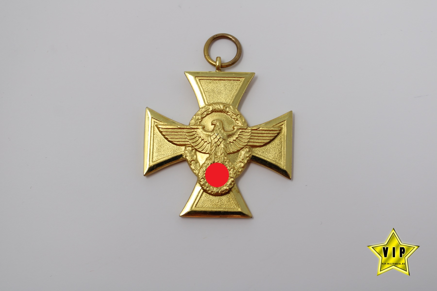 DIENSTAUSZEICHNUNG POLIZEI 25 JAHRE GOLD HERSTELLER 16 IM VERLEIHUNGSETUI