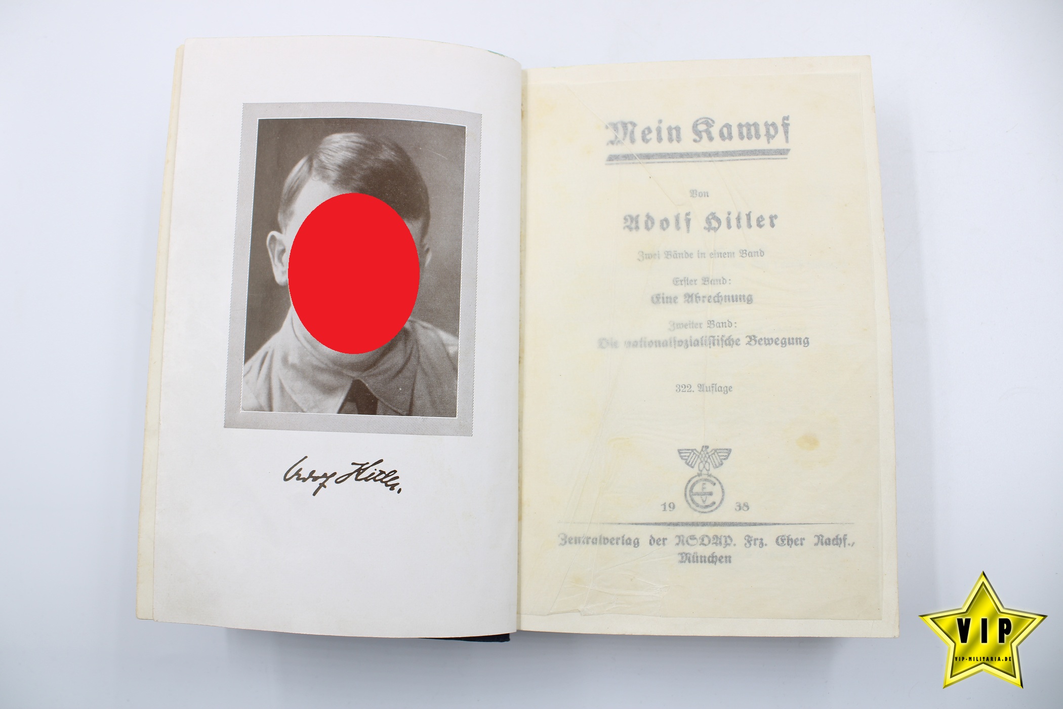 Mein Kampf Volksausgabe 1938 mit Schutzumschlag