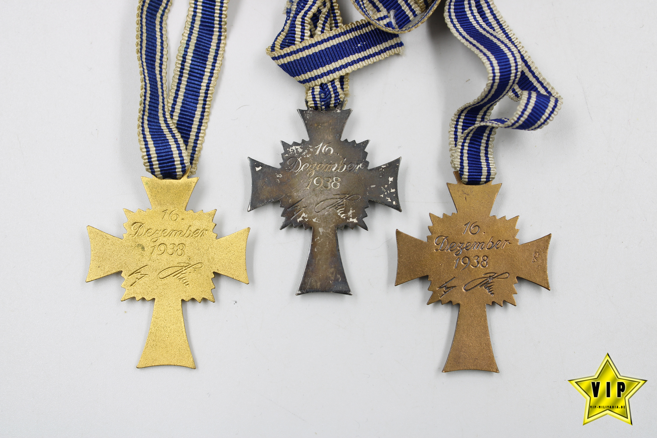 Mutterkreuz Gold+Silber+Bronze 