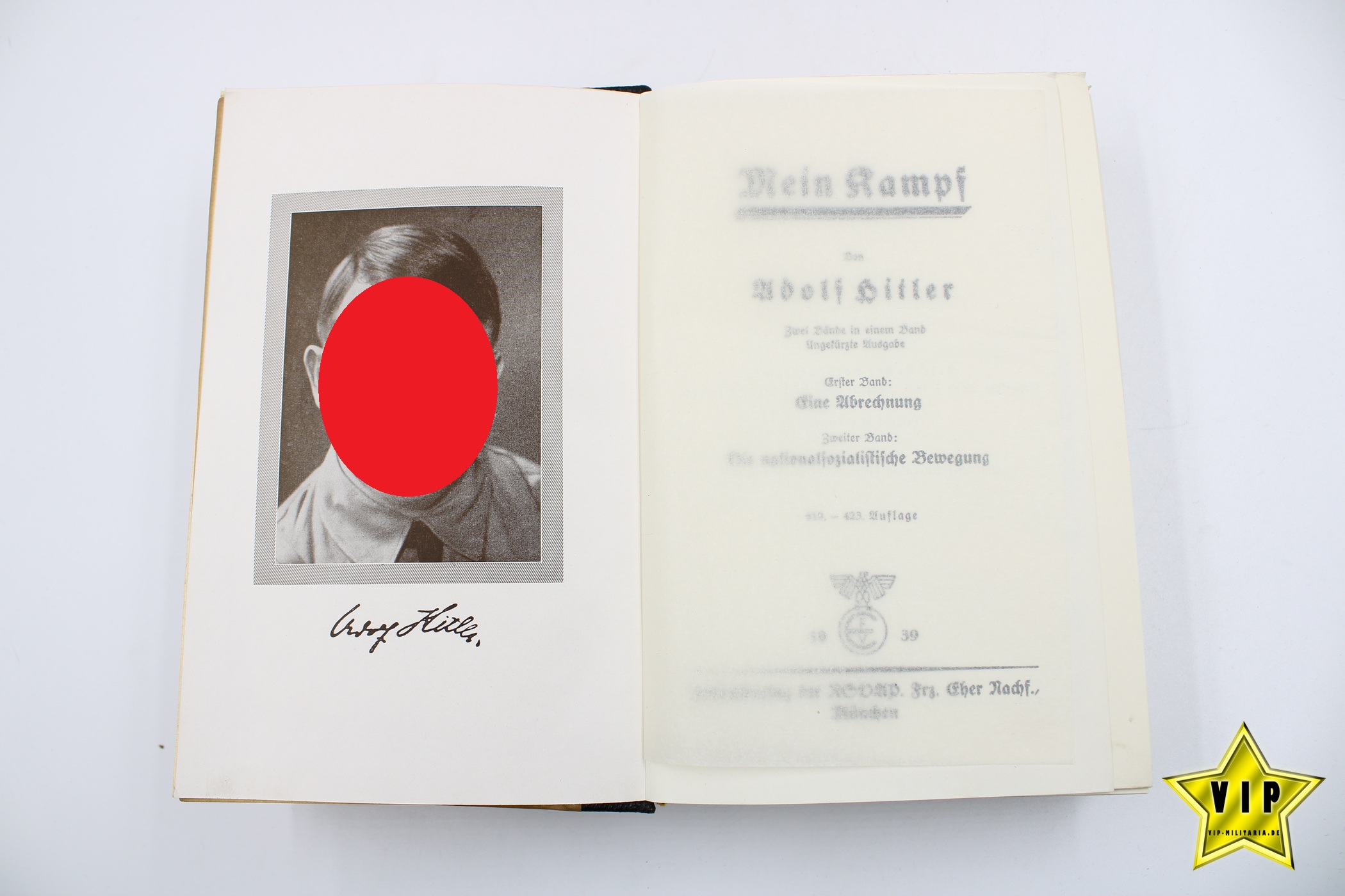 Mein Kampf 1939 Hochzeitsausgabe mit Widmung der Stadt Wien