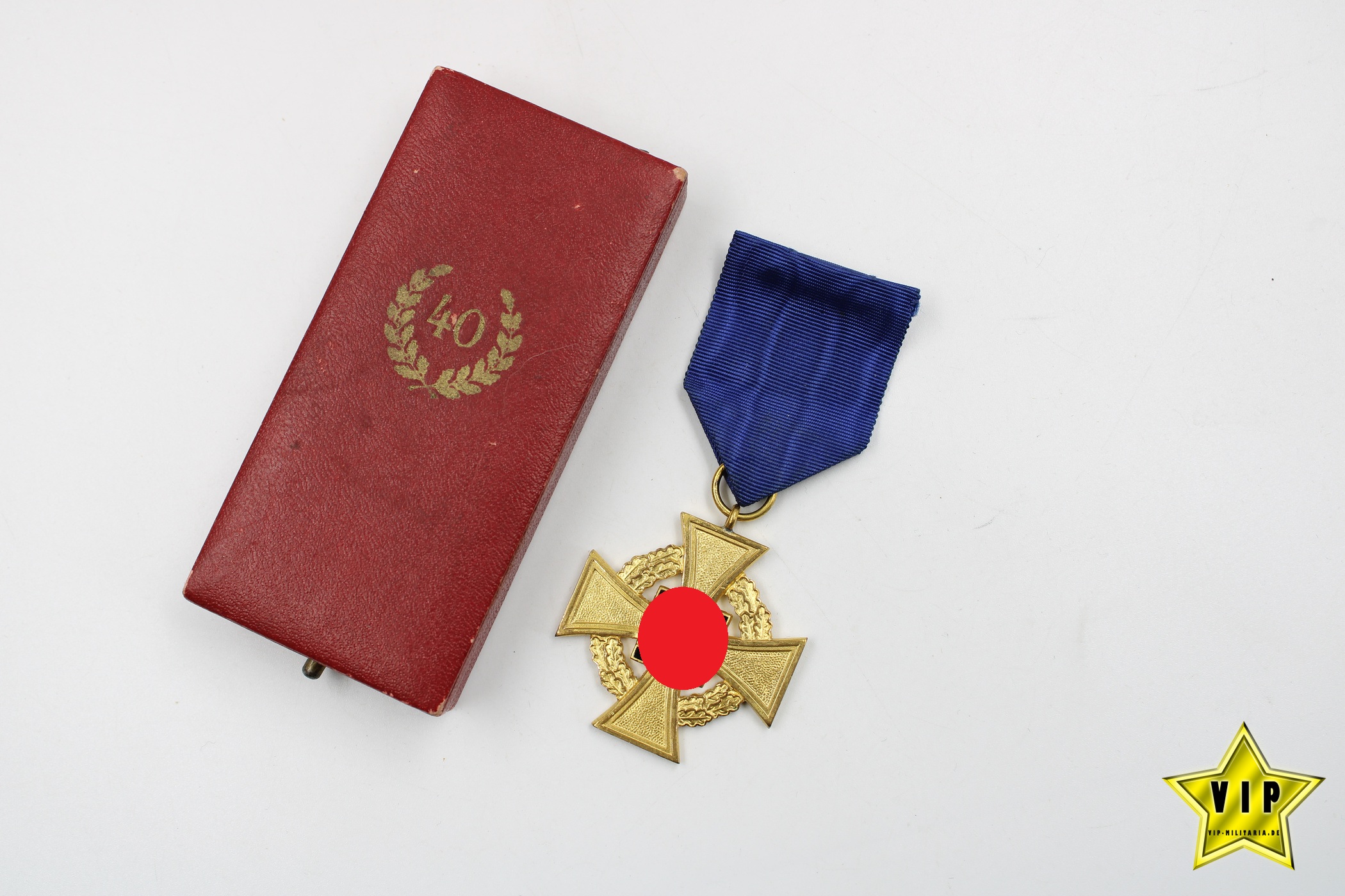 Treuedienst Ehrenzeichen in Gold 40 Jahre im Etui Hersteller Deschler & Sohn, München 