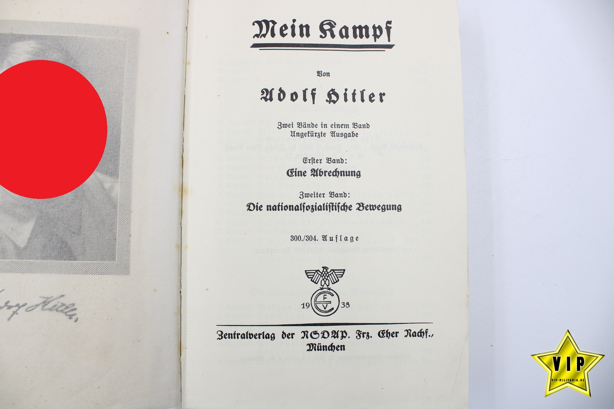 Mein Kampf 1938 Hochzeitsausgabe mit Widmung der Stadt Brehna