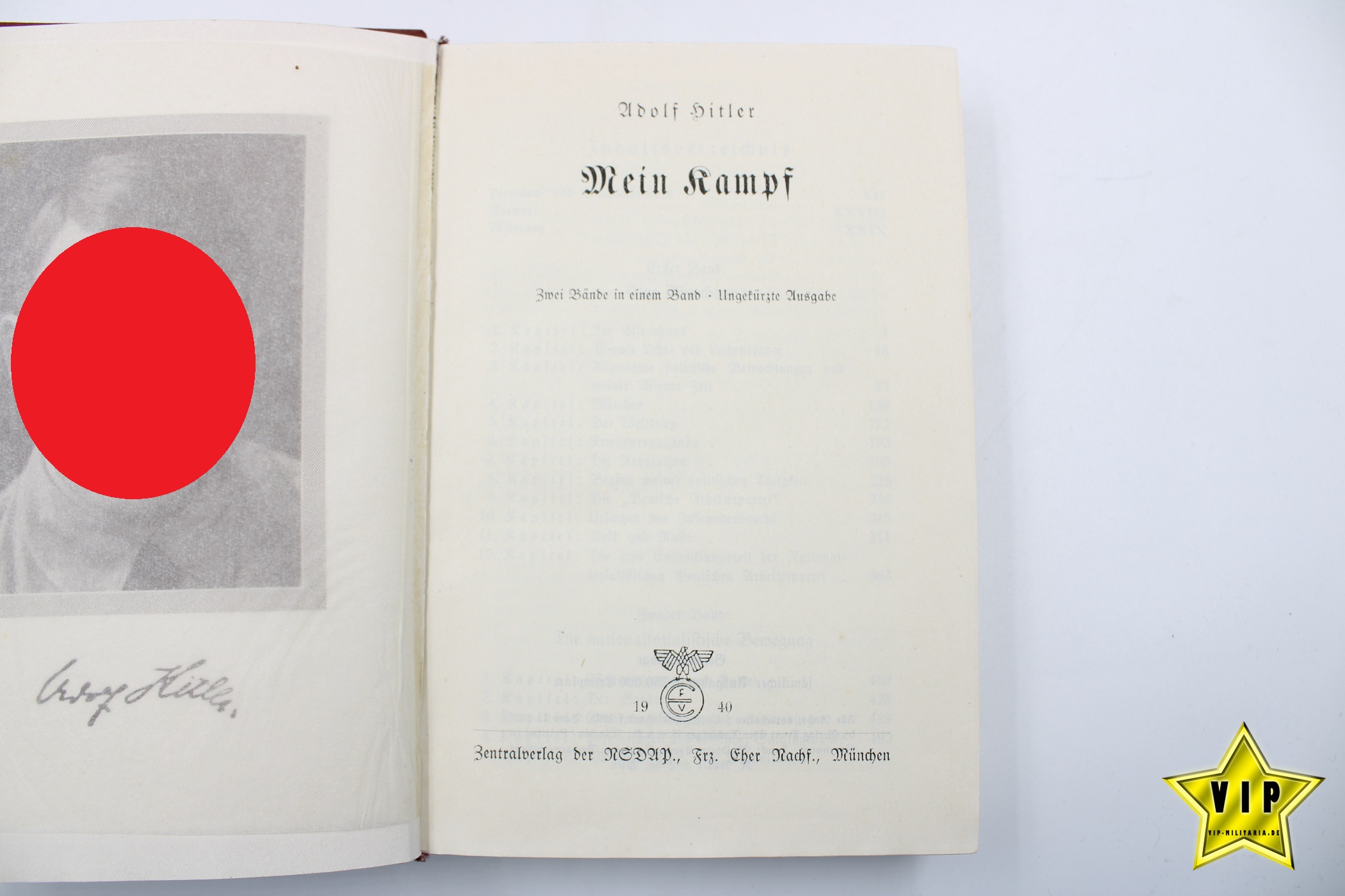 Mein Kampf 1940 Tornisterausgabe mit Widmung