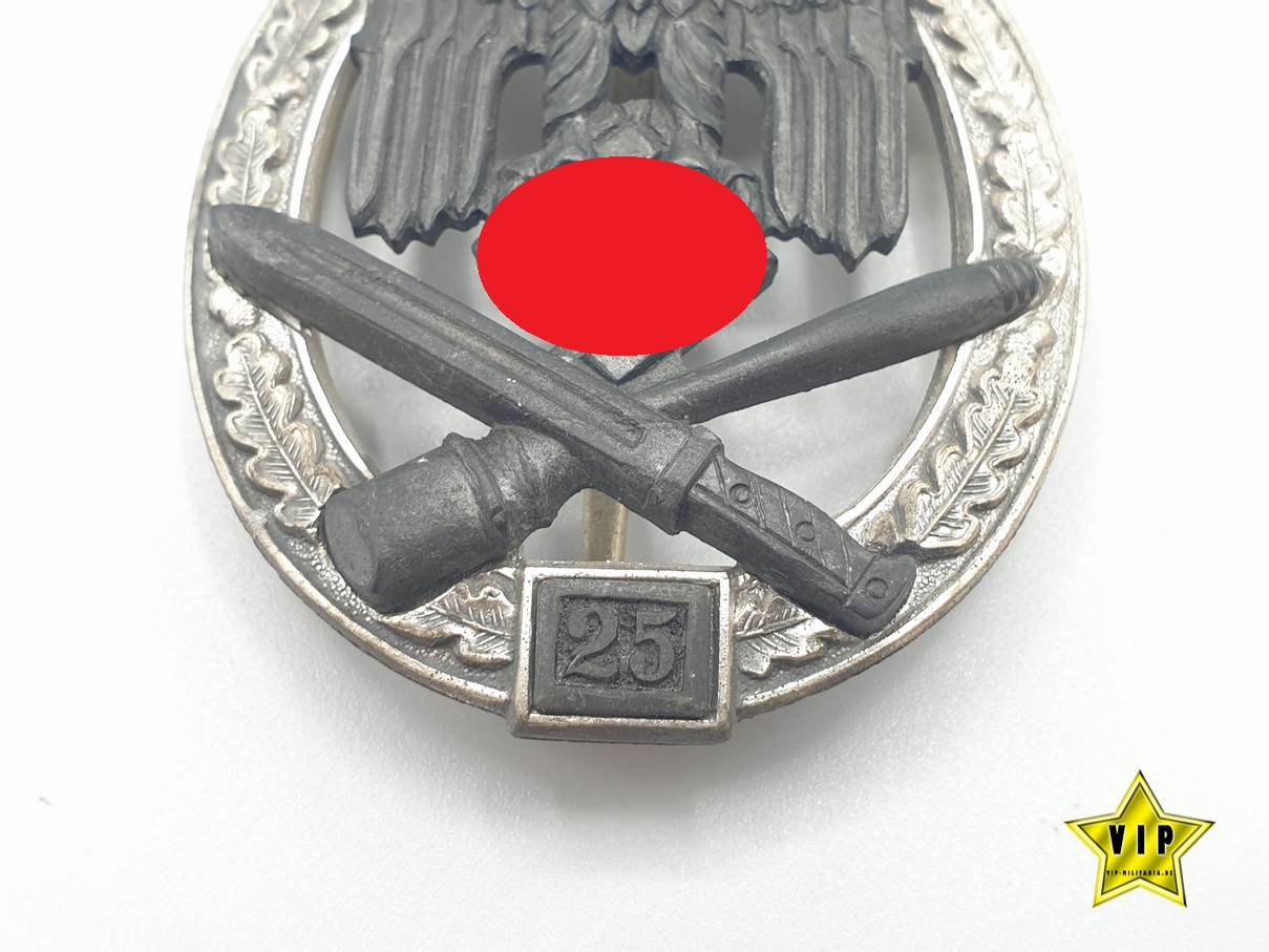 Allgemeines Sturmabzeichen in Silber mit Einsatzzahl 25