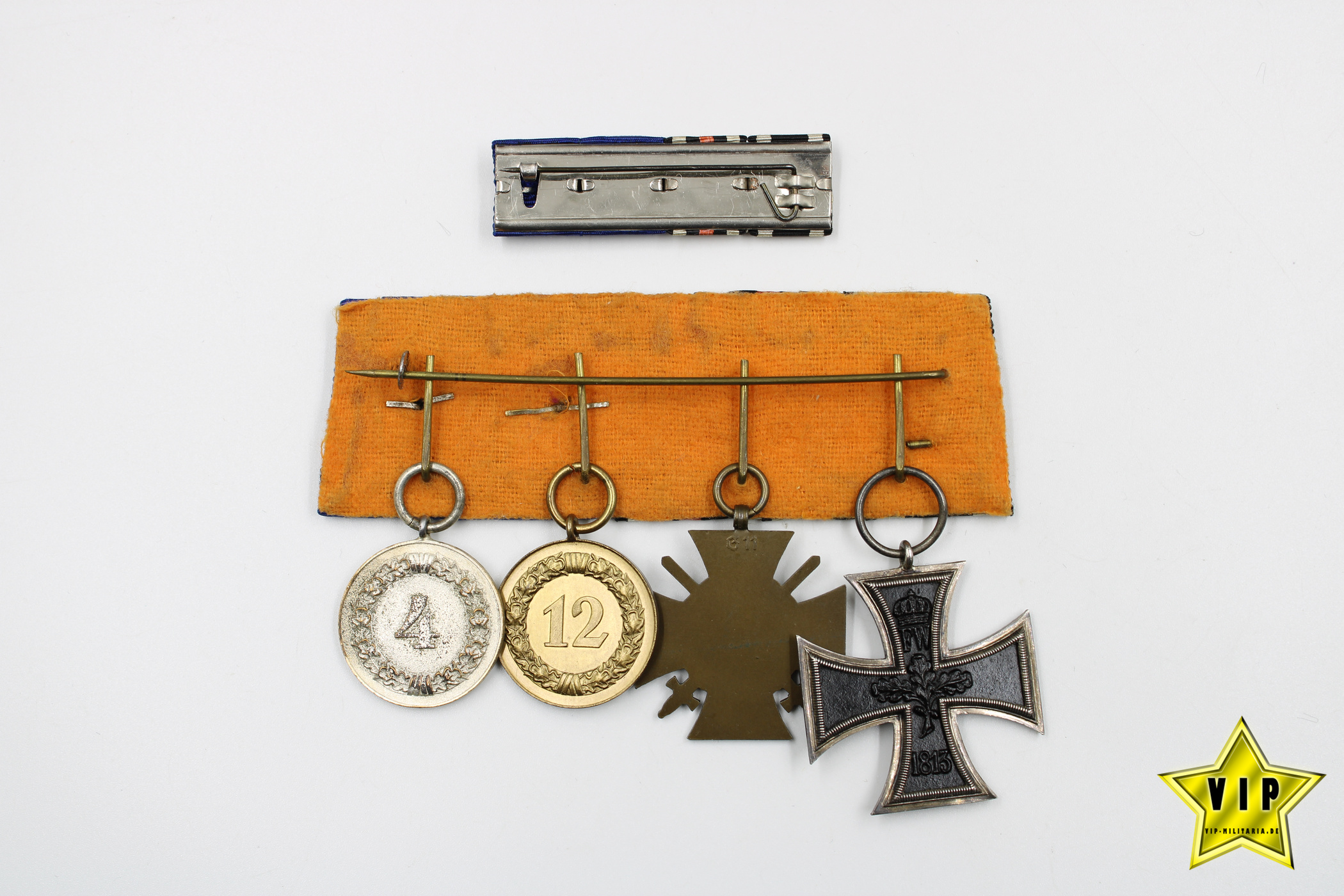 Wehrmacht vierer Spange Eisernes Kreuz 1914 + Bandspange