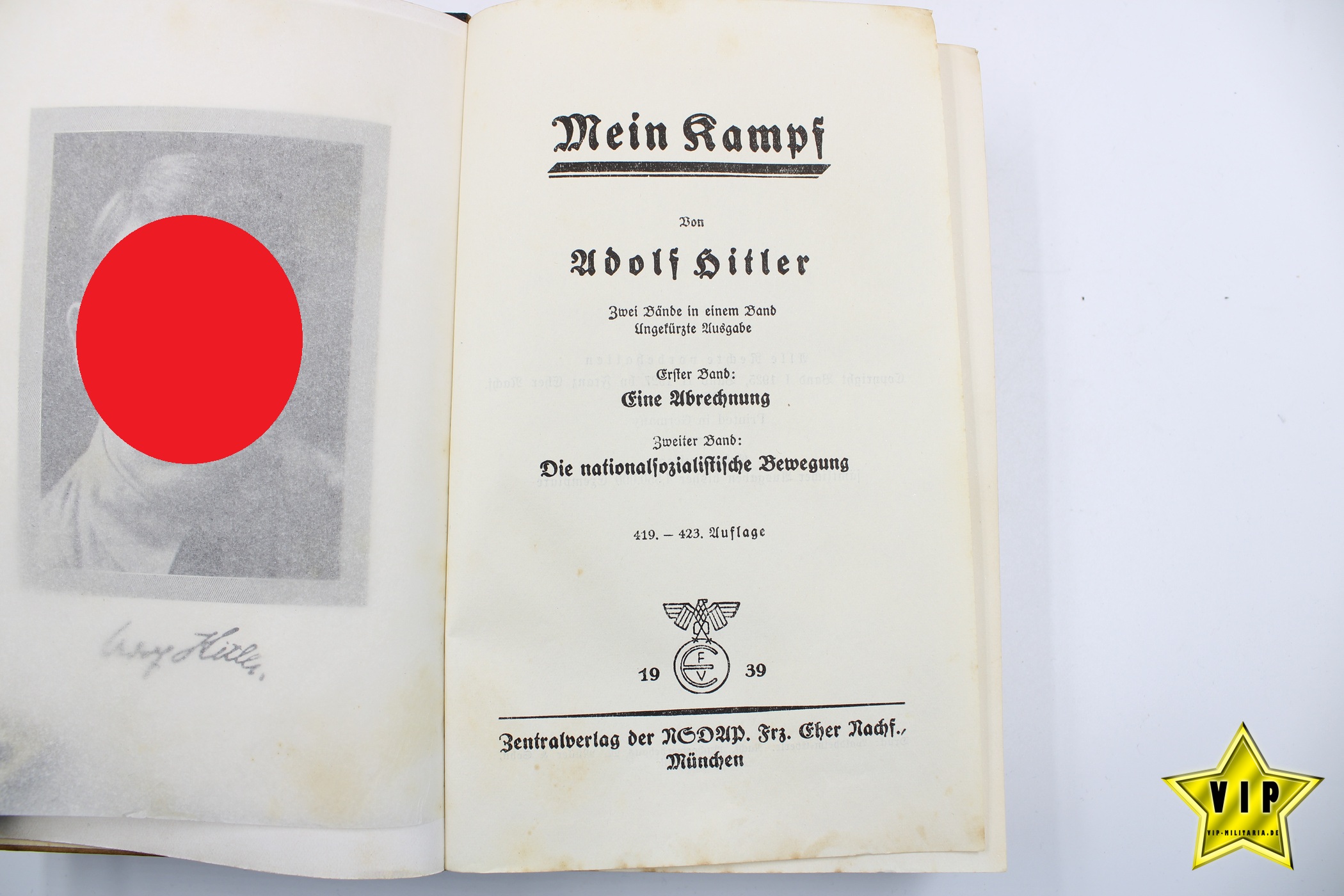 Mein Kampf Hochzeitsausgabe 1939 mit Widmung aus Wien 