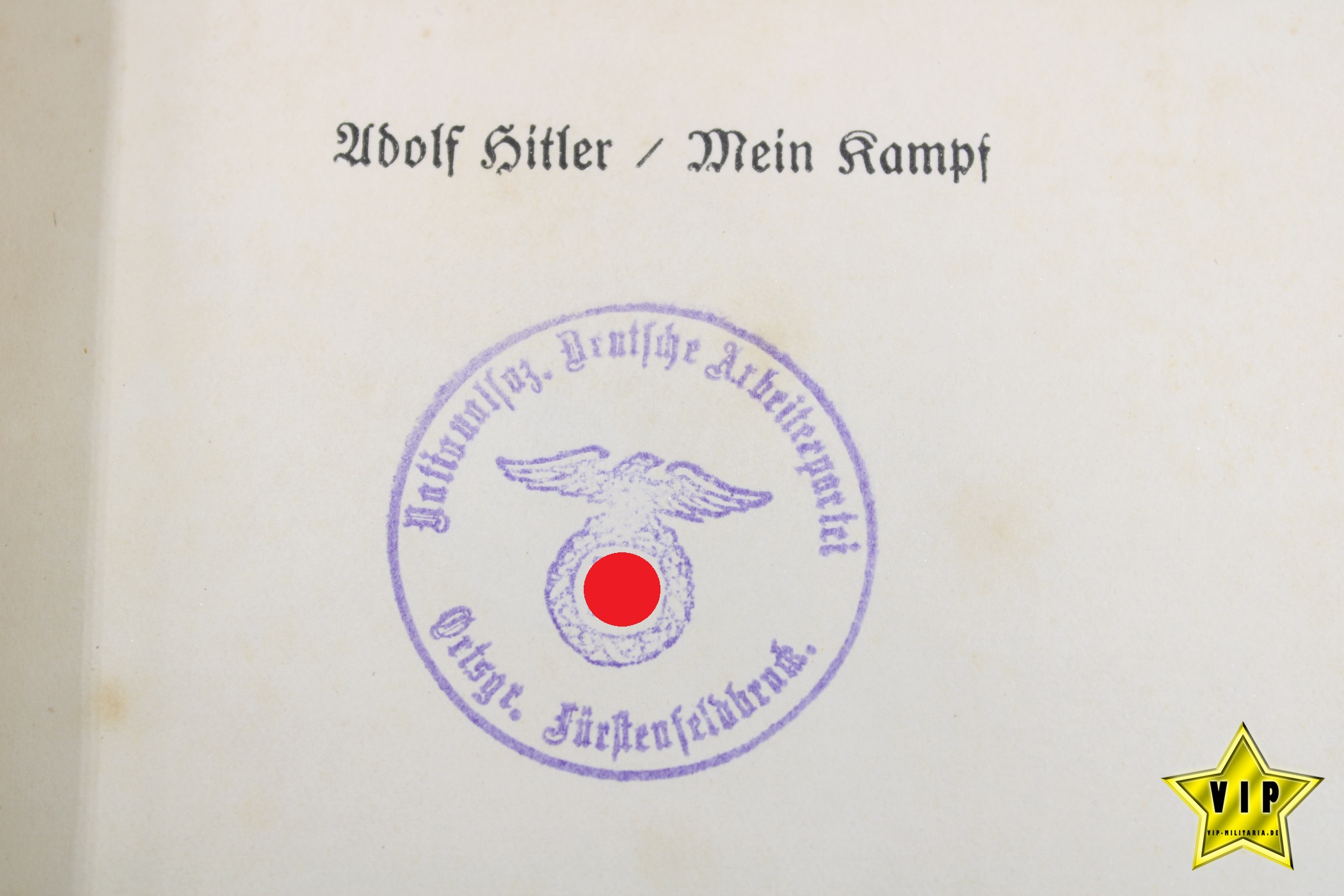 Mein Kampf 1935 mit Ortsgruppenstempel Fürstenfeldbruck