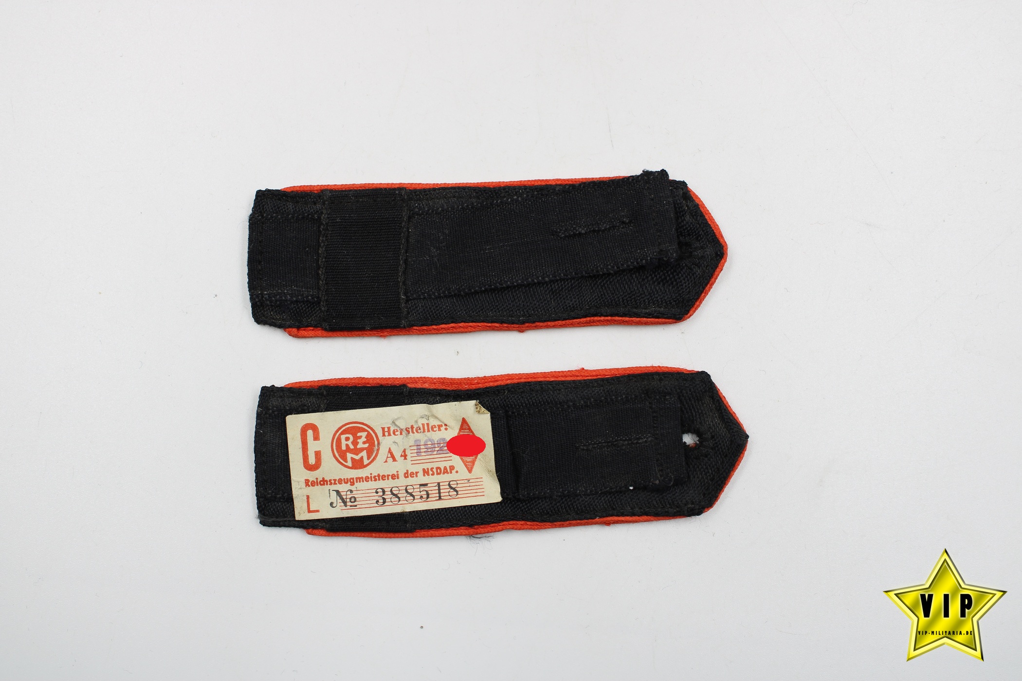 Hitlerjugend HJ Schulterklappen Bann 564 mit RZM Etikett 