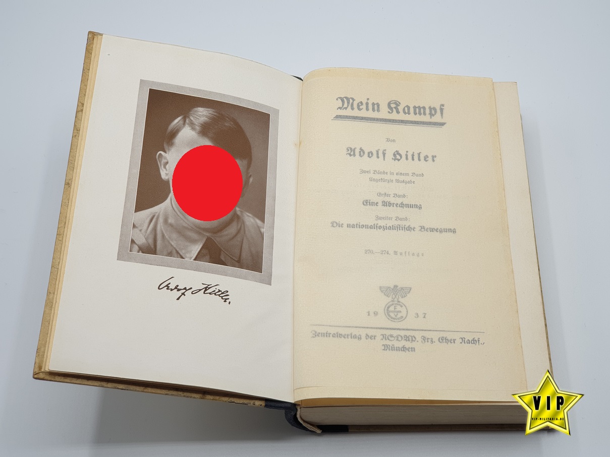 Adolf Hitler " Mein Kampf " mit Goldschnitt 1937