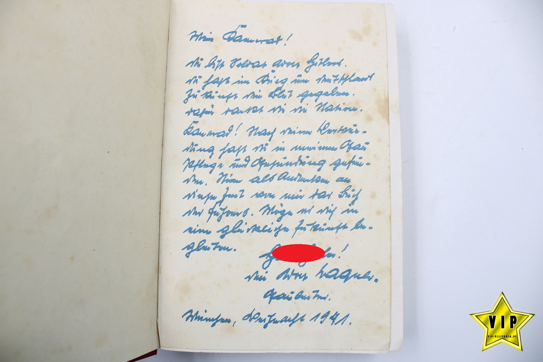  Mein Kampf 1941 Tornisterausgabe im Schuber mit Widmung