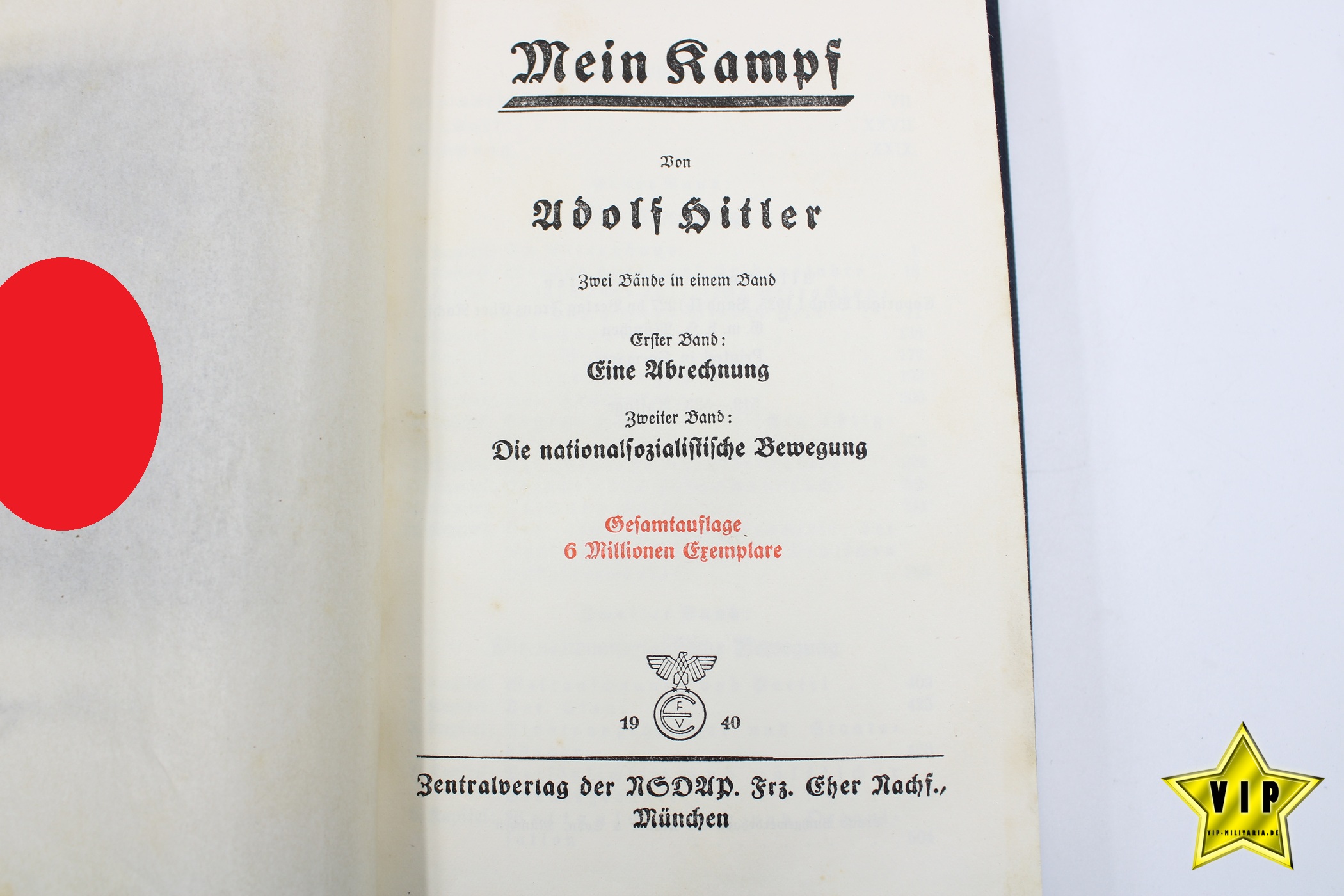 Mein Kampf 1940 Jubiläumsausgabe mit Schutzumschlag 