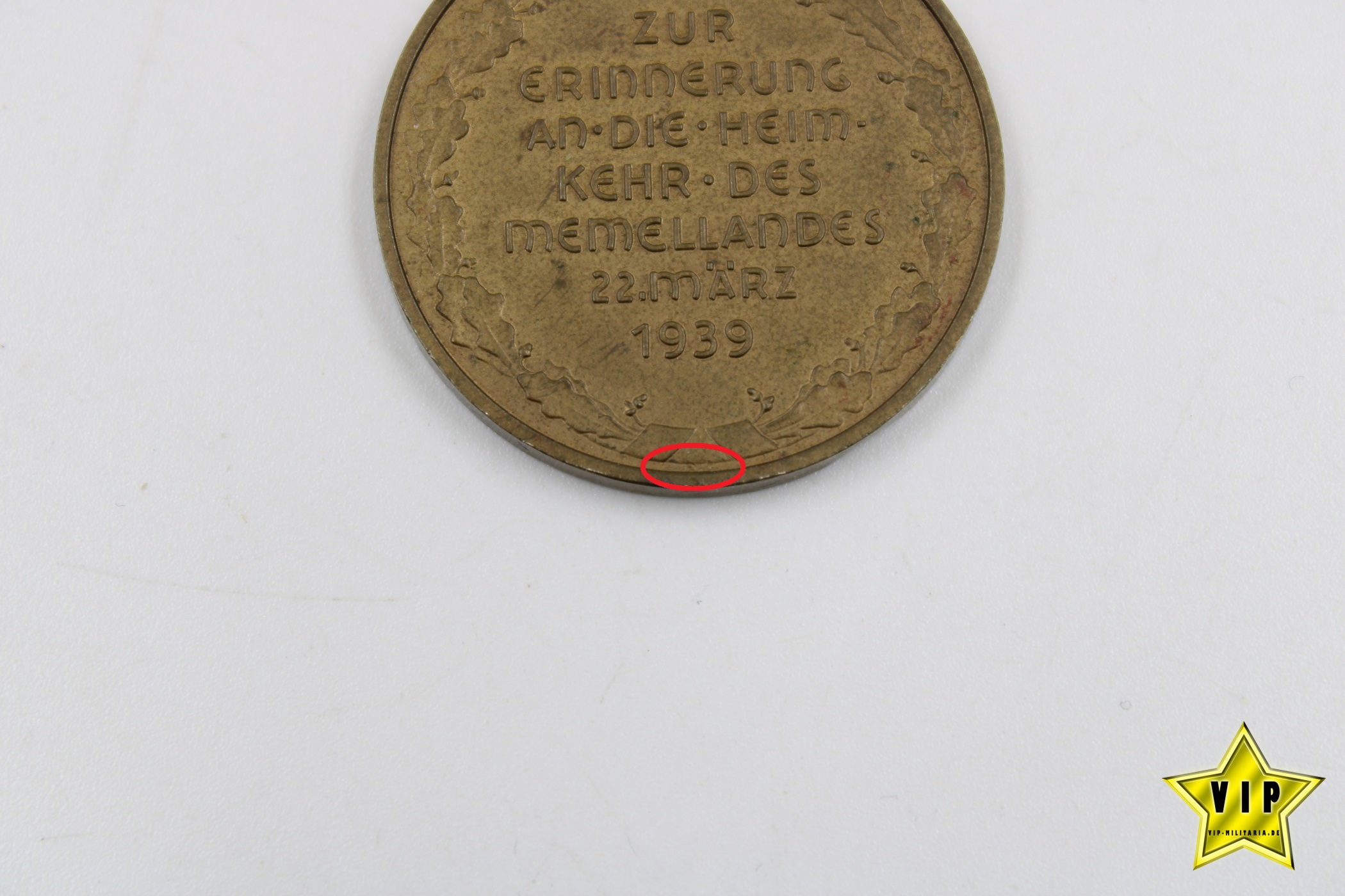 Memelland Medaille 1939 Hersteller H.C. 