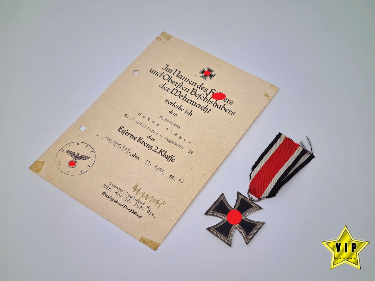 Eisernes Kreuz 2. Klasse mit Urkunde Eisernes Kreuz 2. Klasse mit Urkunde