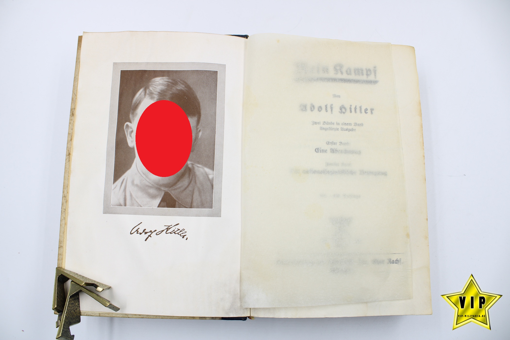 Mein Kampf 1939 Hochzeitsausgabe mit Widmung der Stadt Schlangen 