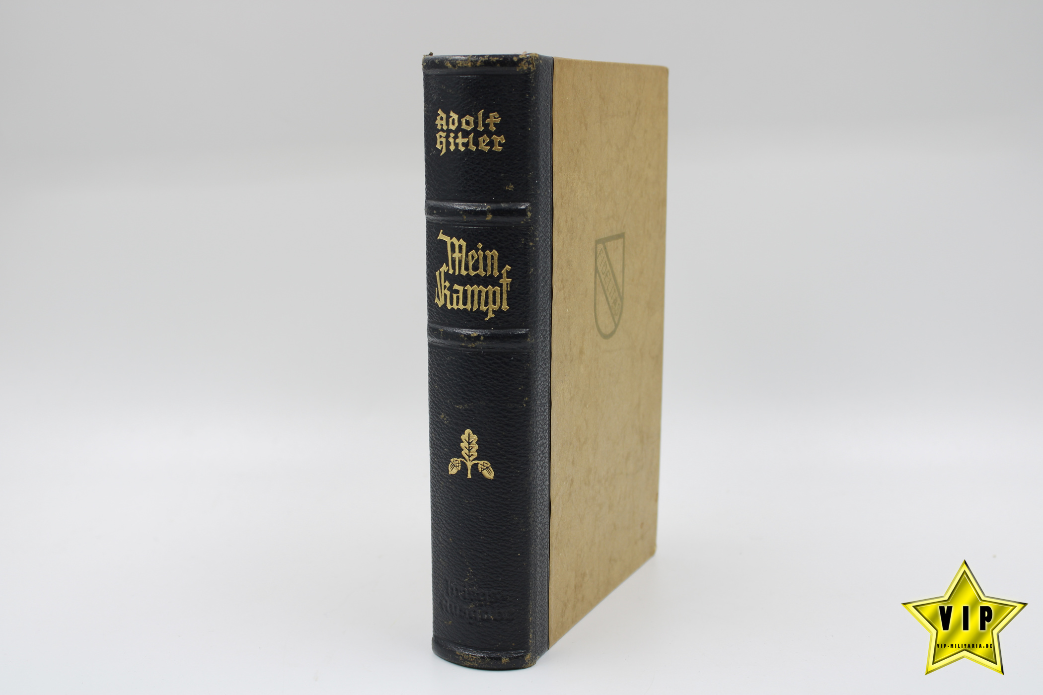 Mein Kampf 1941 Hochzeitsausgabe mit Stadtwappen aus Karlsruhe/Fidelitas mit Widmung