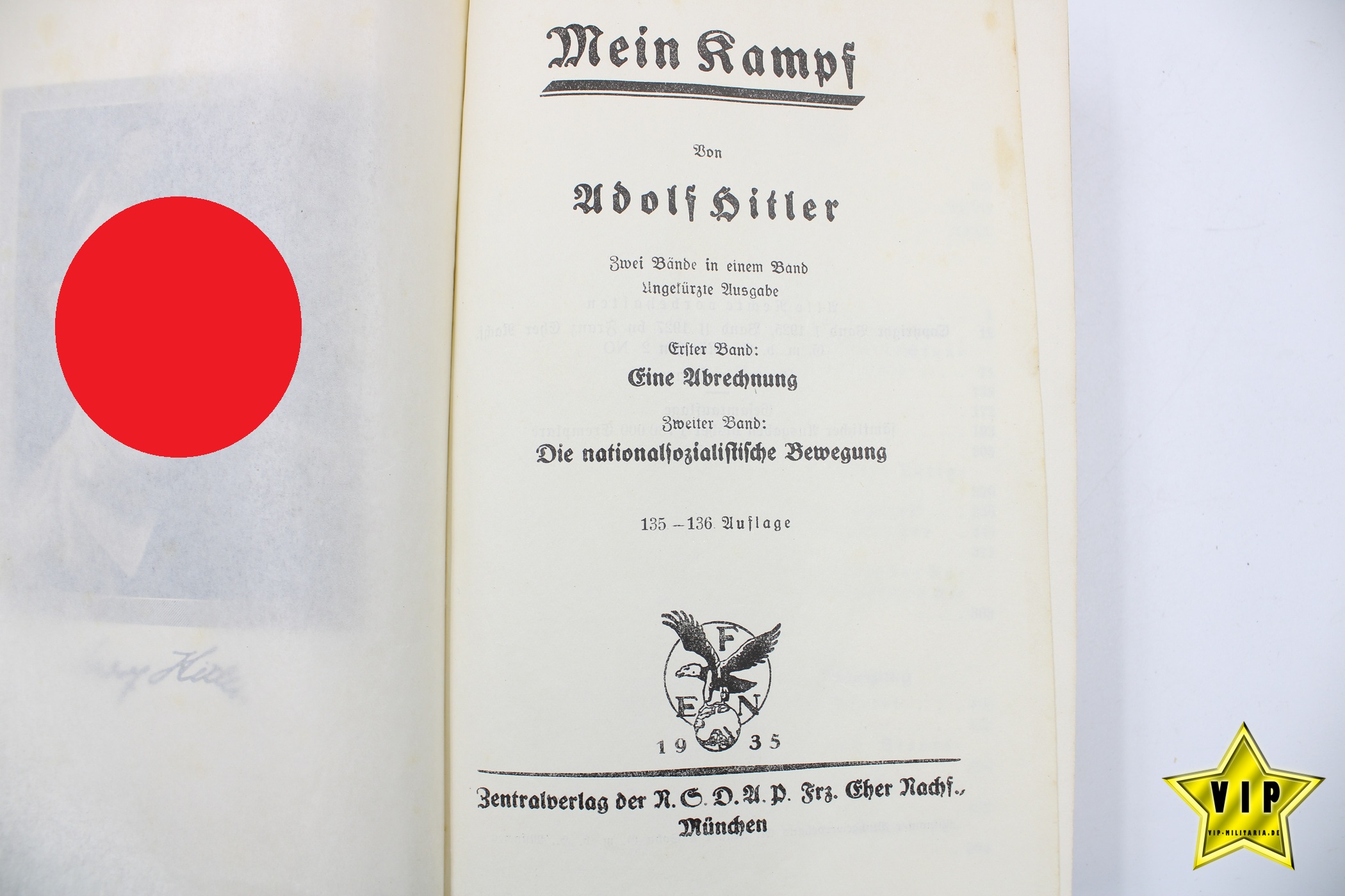 Mein Kampf 1935 Volksausgabe mit Widmung