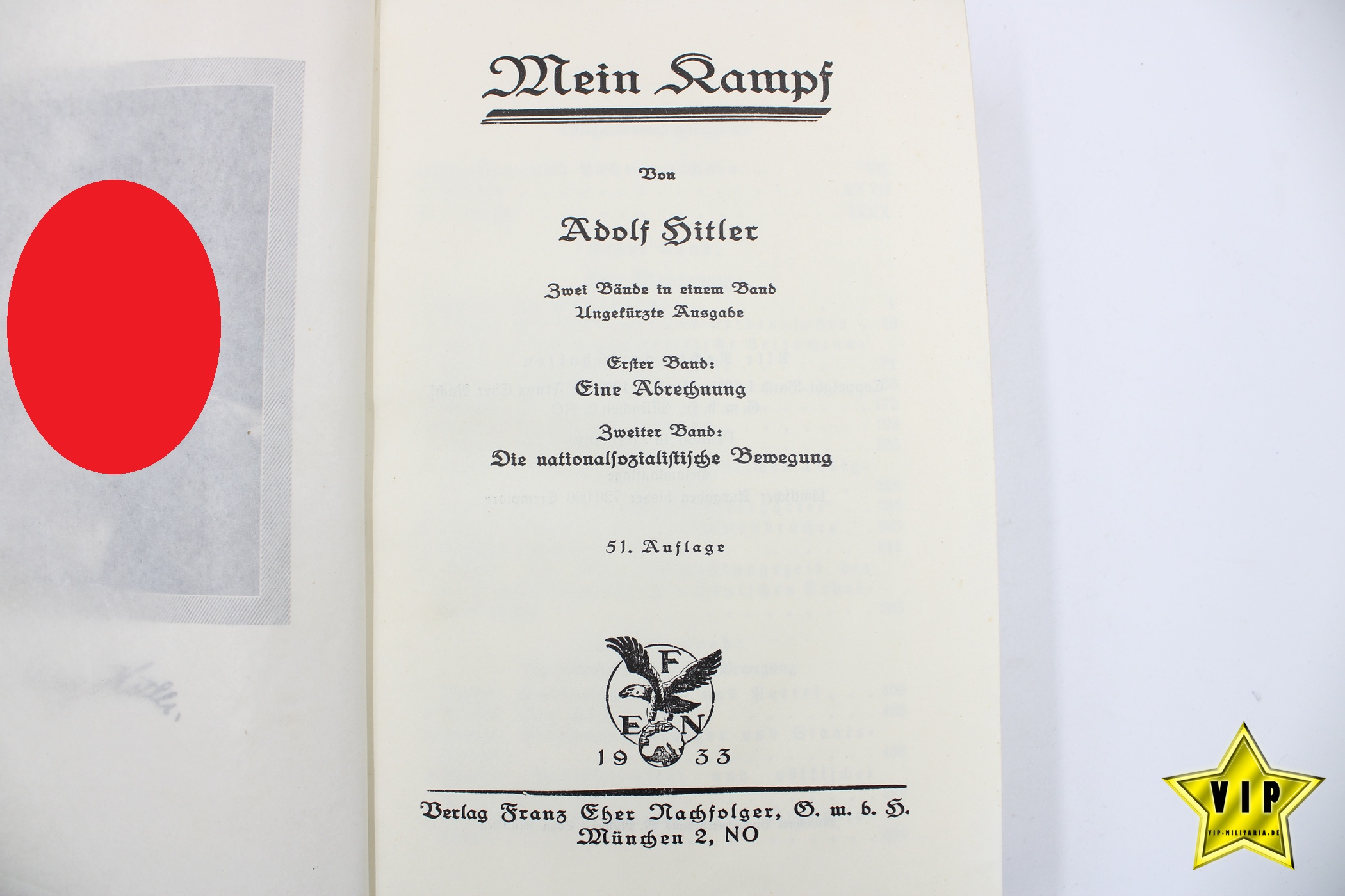Mein Kampf 1933 Volksausgabe mit WIdmung