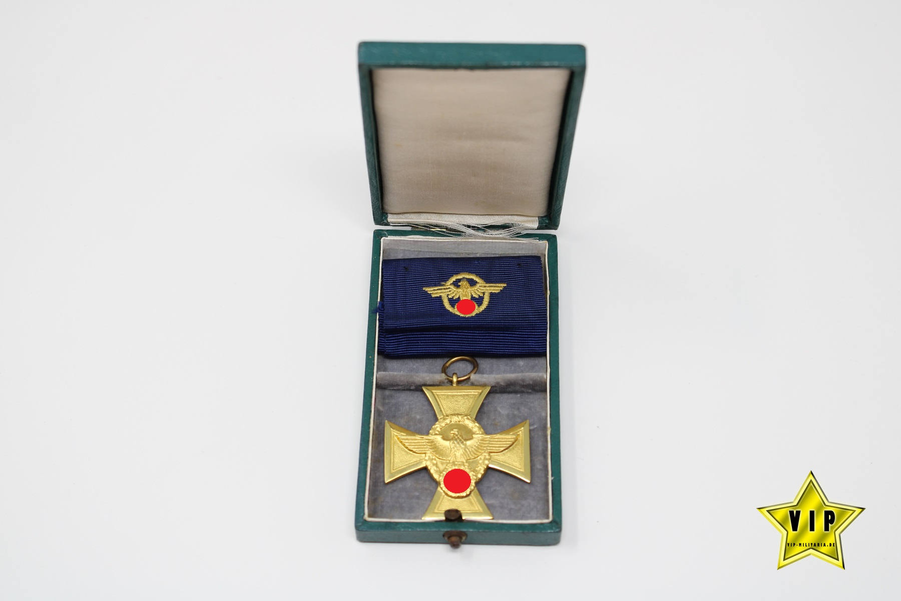 DIENSTAUSZEICHNUNG POLIZEI 25 JAHRE GOLD HERSTELLER 16 IM Verleihungsetui