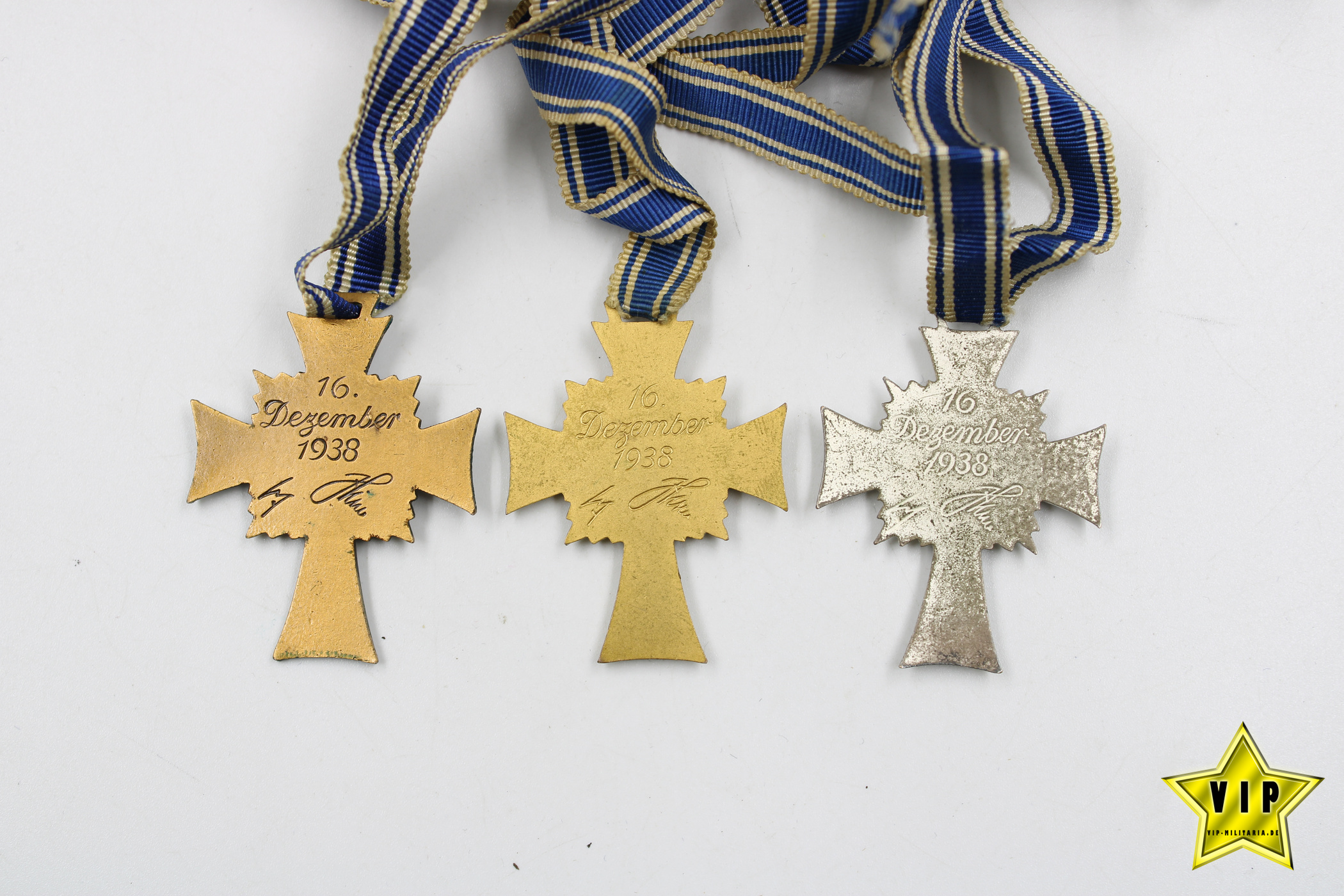 Mutterkreuz Gold+Silber+Bronze 
