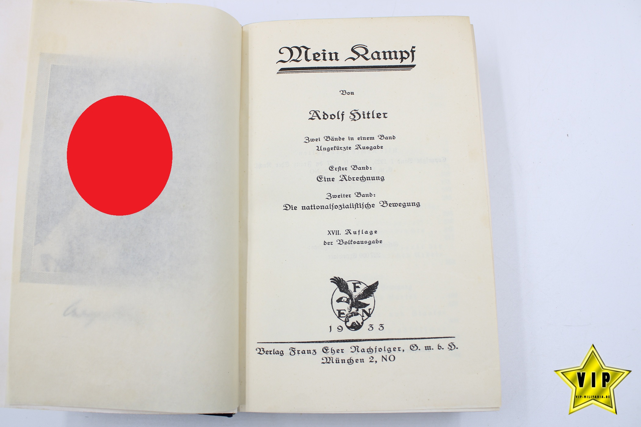 Mein Kampf 1933 Volksausgabe mit Widmung