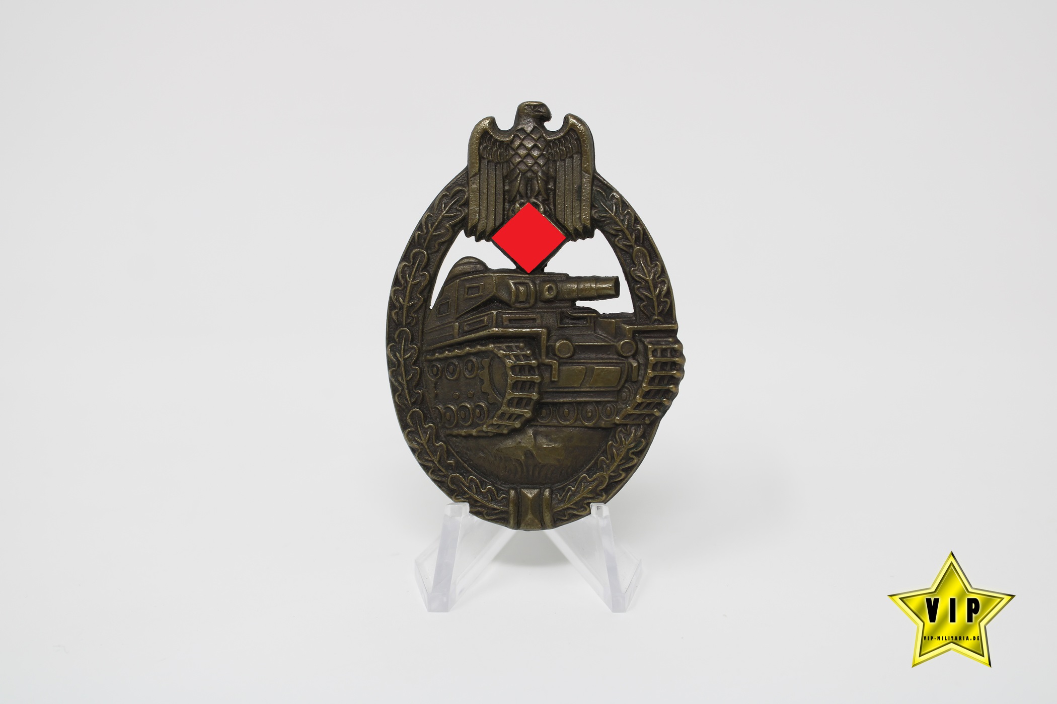 PANZERKAMPFABZEICHEN IN BRONZE HERSTELLER WIEDMANN