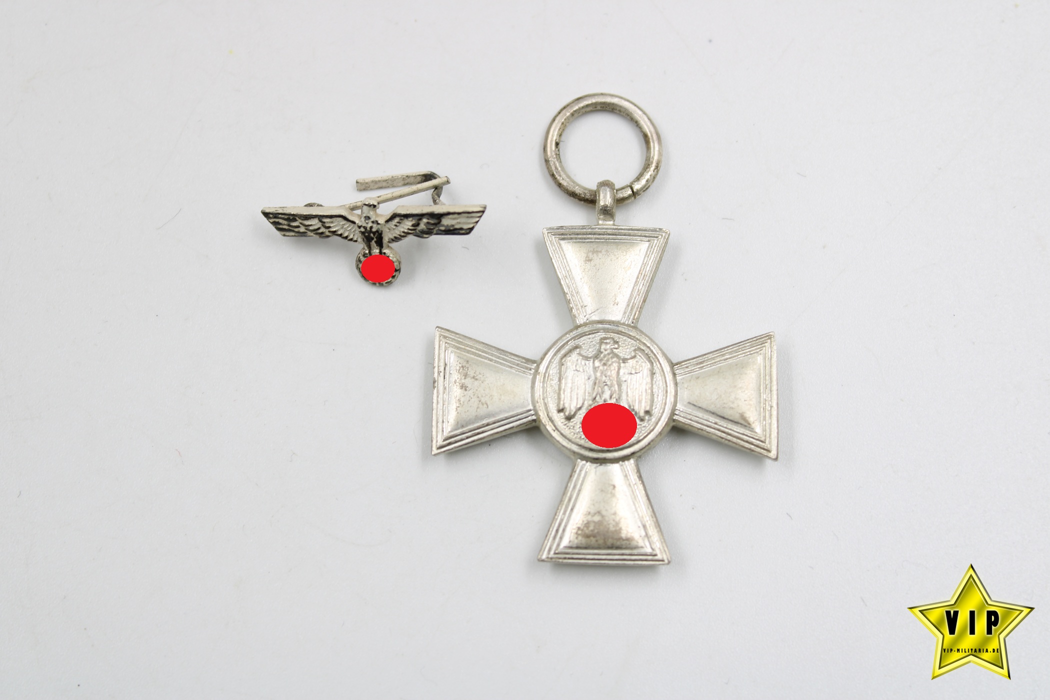 Wehrmacht Dienstauszeichnung in Silber 2. Klasse 18 Jahre mit Heeres Bandadler & Tüte 