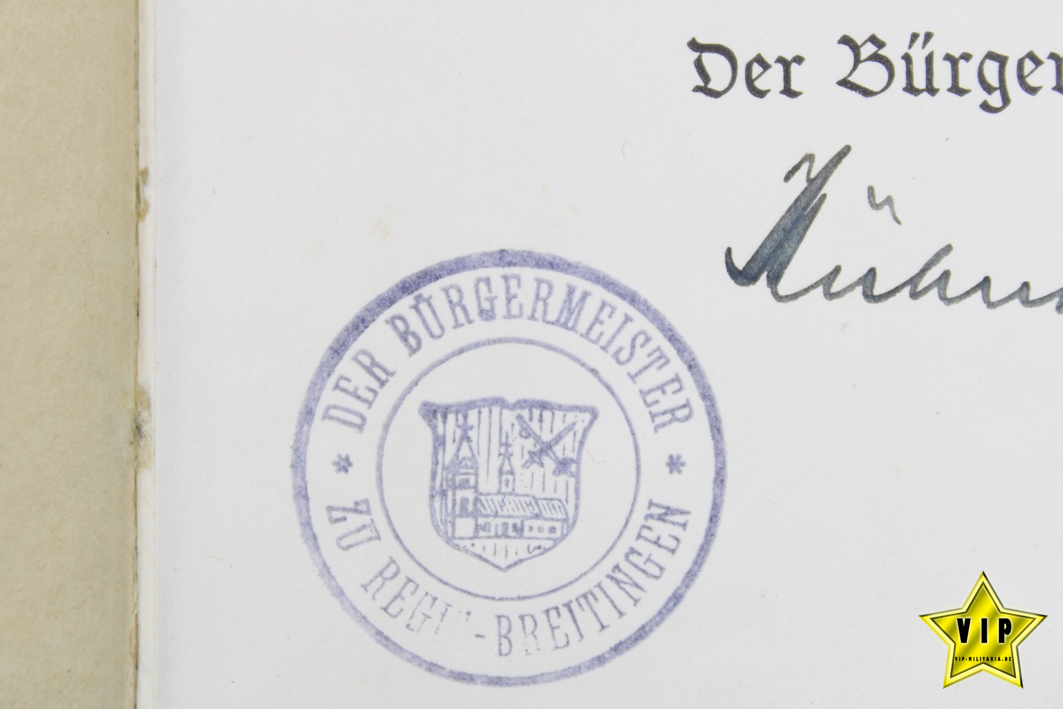 Mein Kampf 1936 Hochzeitsausgabe mit Widmung Regis-Breitingen im Schuber