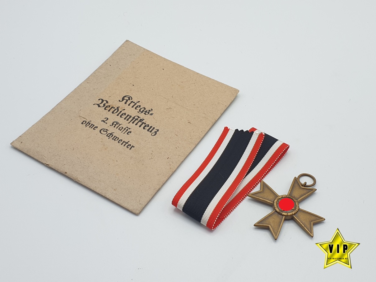 Kriegsverdienstkreuz 2. Klasse ohne Schwerter + Verleihungstüte