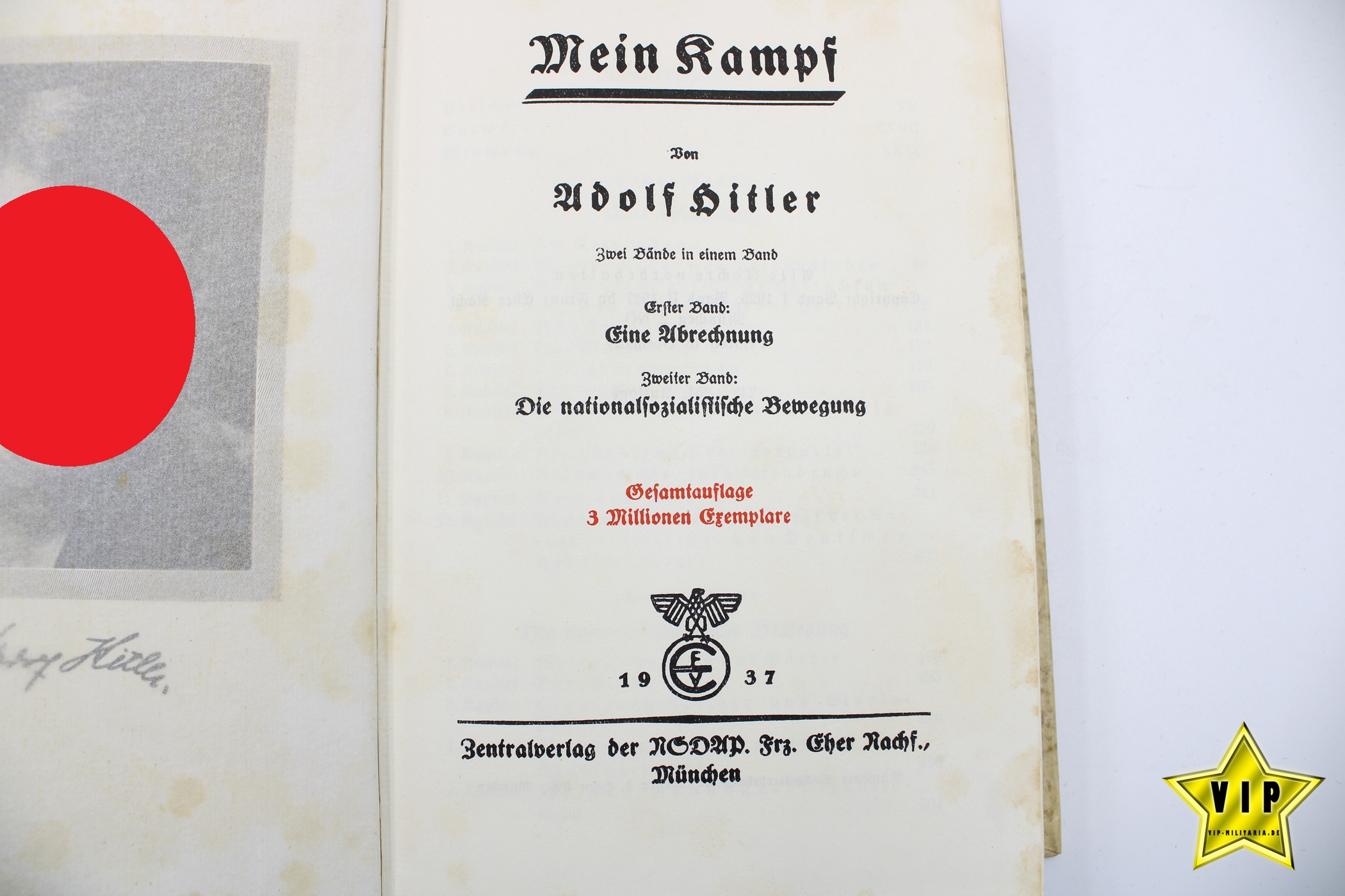 Mein Kampf 1937 Jubiläumsausgabe mit Goldschnitt