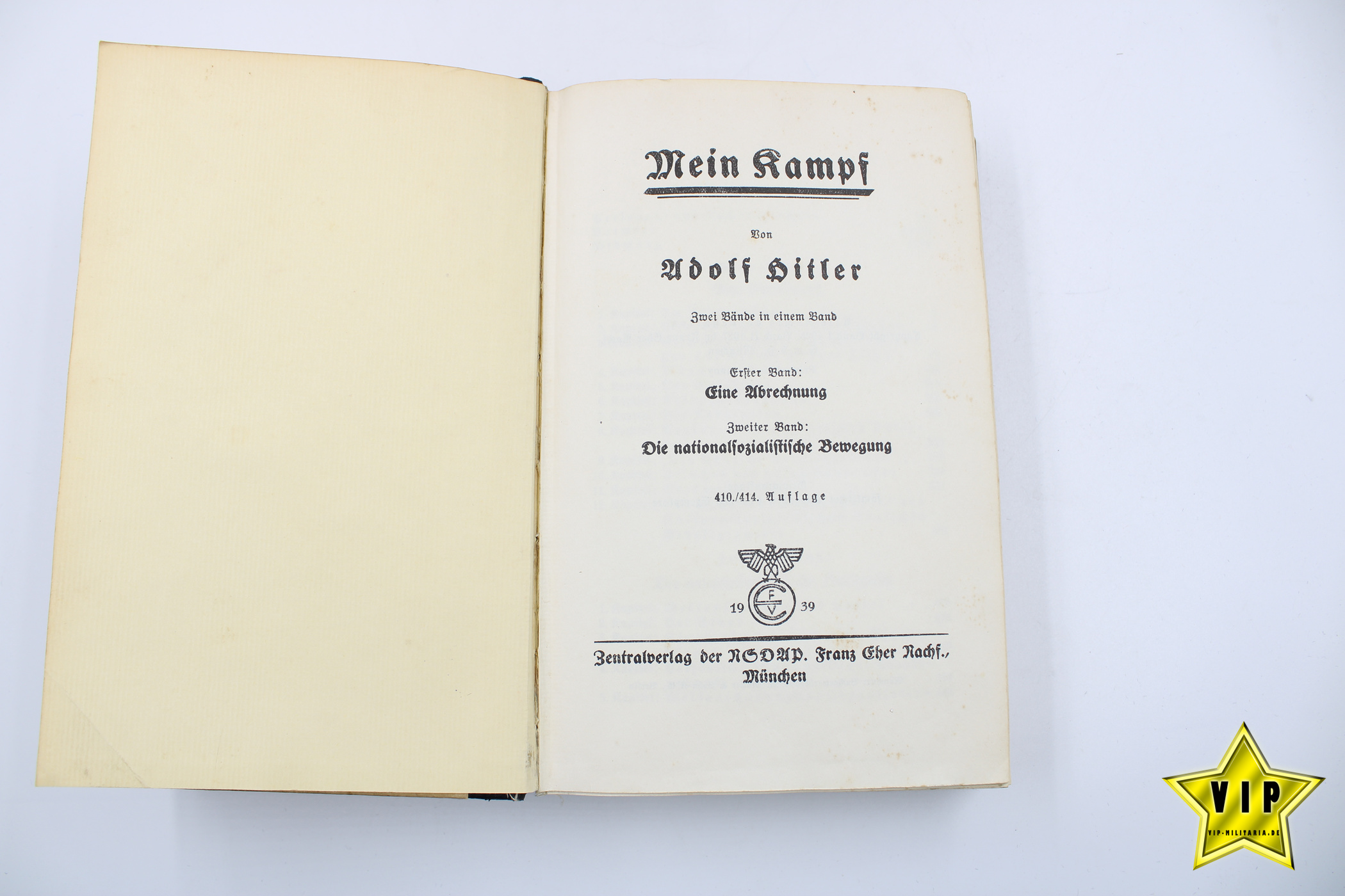 Mein Kampf 1939 mit Stadtwappen Meppen mit Goldschnitt im Schuber