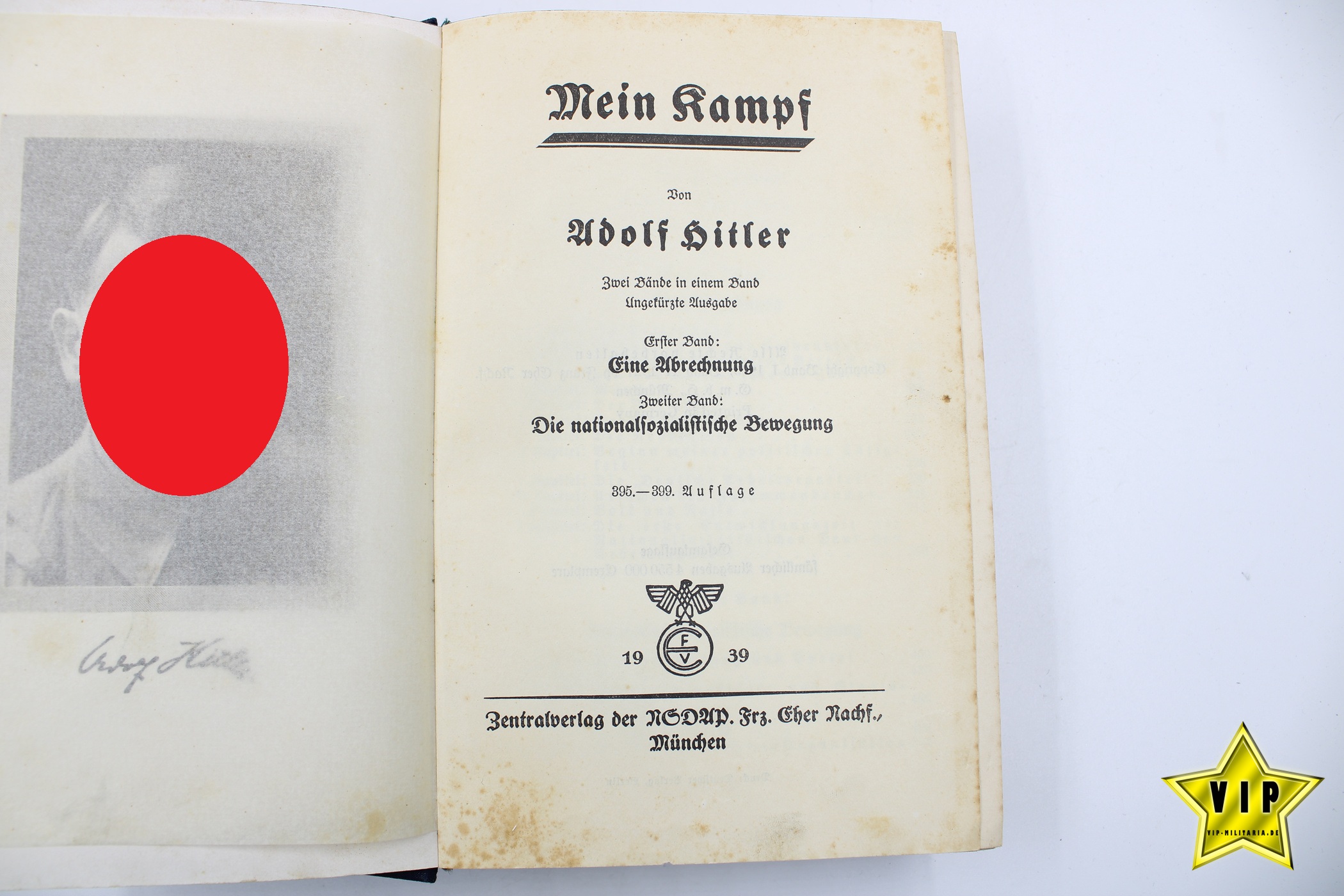 Mein Kampf 1939 Volksausgabe mit Widmung
