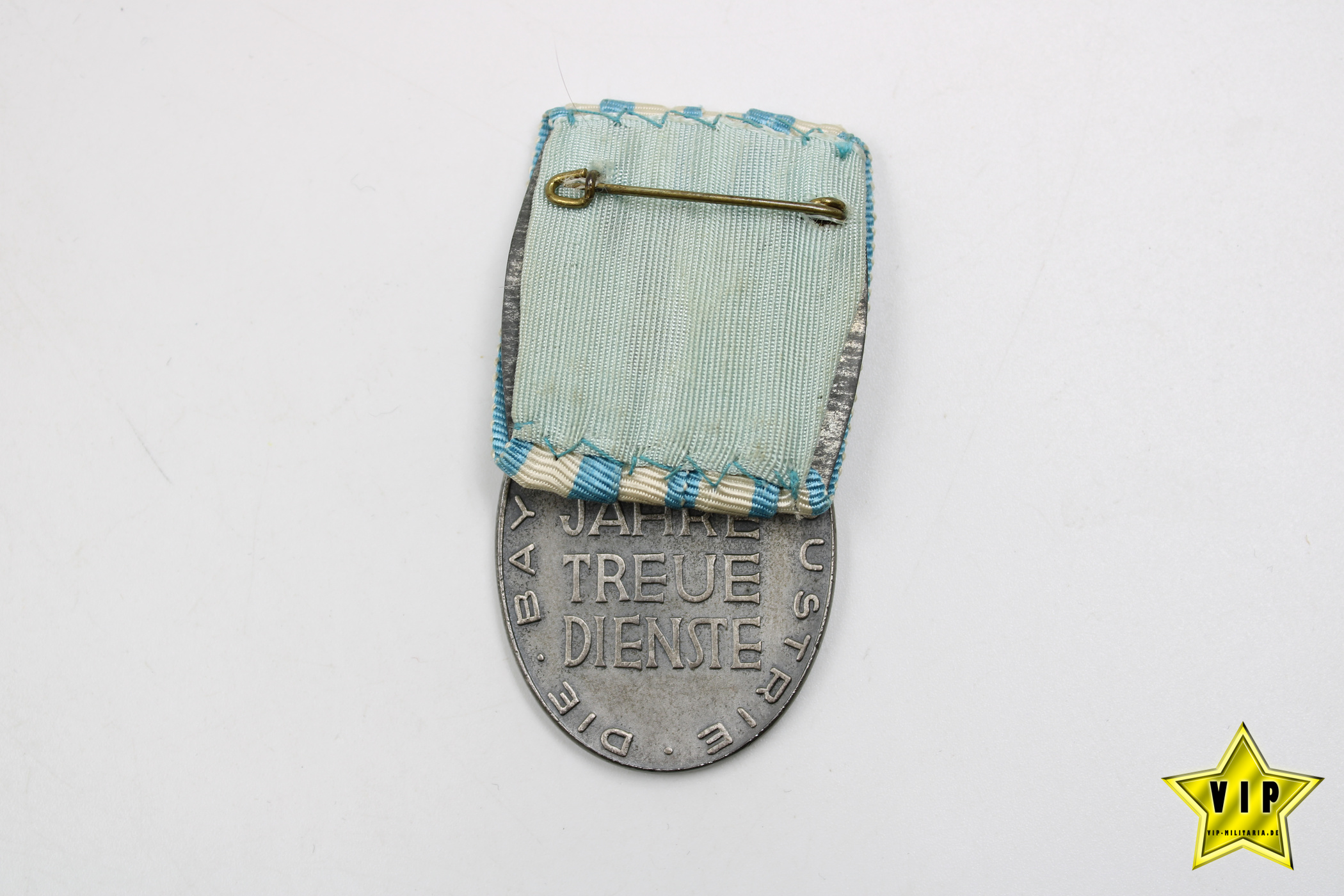 Treudienstabzeichen der Bayerischen Industrie im Etui mit Miniatur in Silber