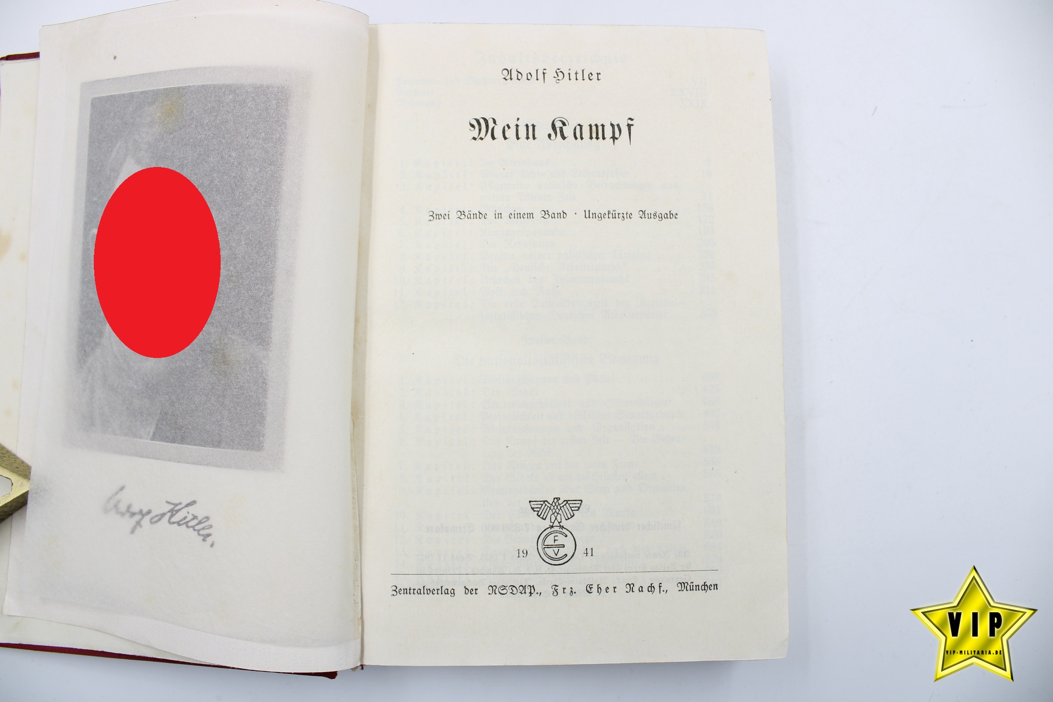  Mein Kampf 1941 Tornisterausgabe im Schuber mit Widmung