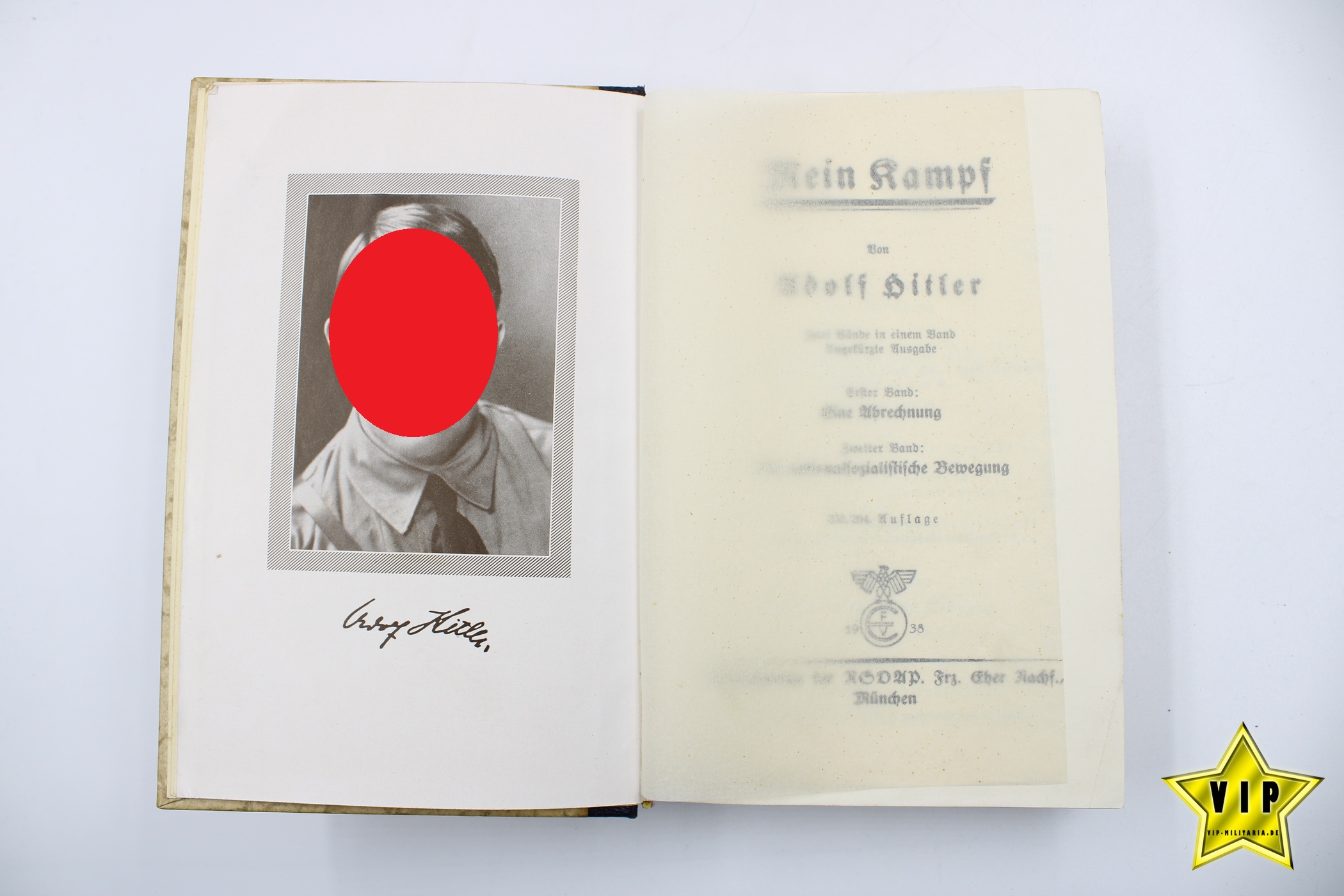 Mein Kampf 1938 Hochzeitsausgabe mit Widmung der Stadt Brehna