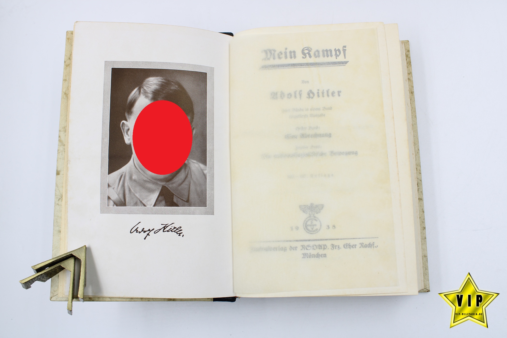 Mein kampf 1938 Hochzeitsausgabe mit Widmung der Stadt Bremen im Schuber & Goldschnitt