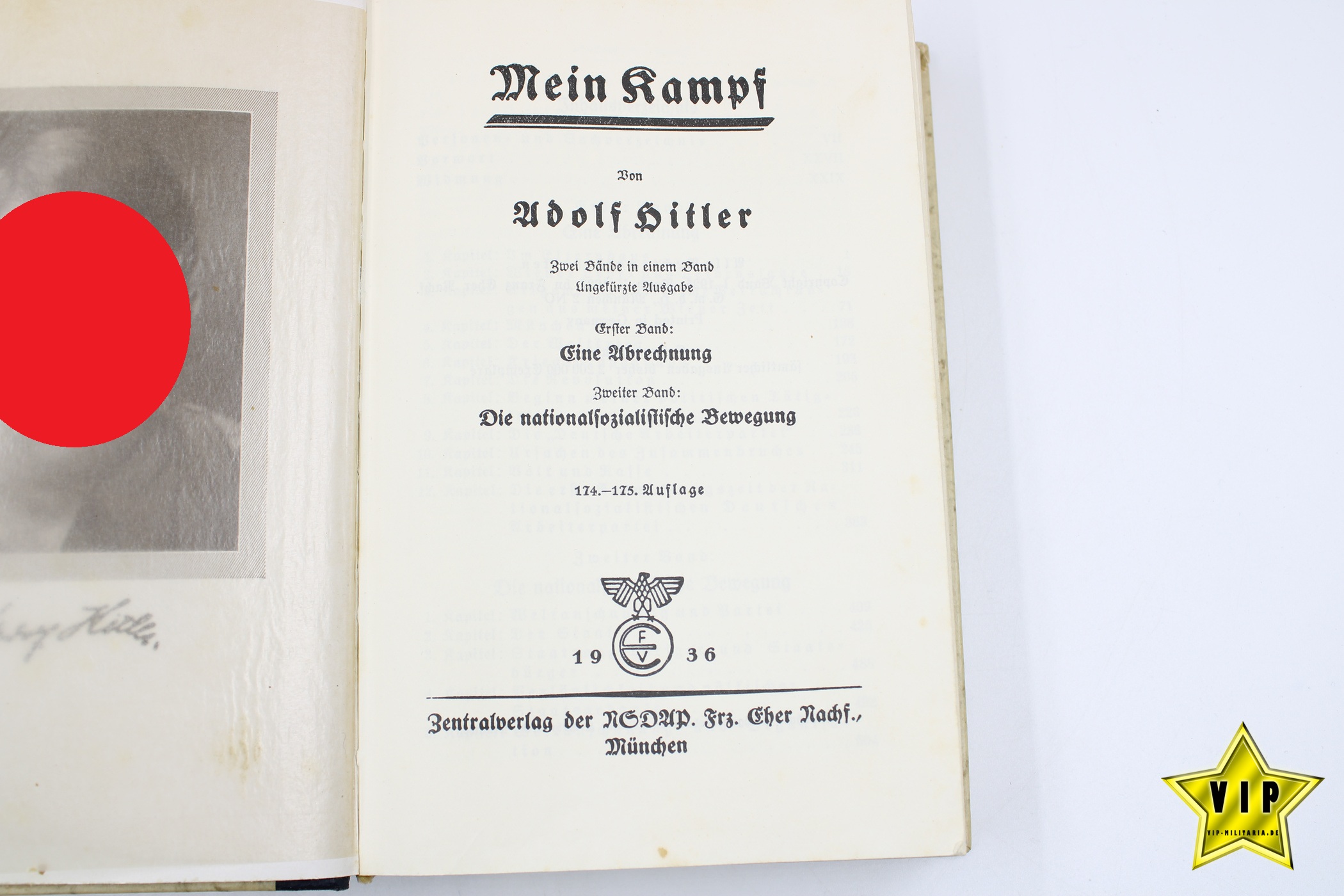 Meim Kampf 1936 mit Blanko Widmungseite und Goldschnitt