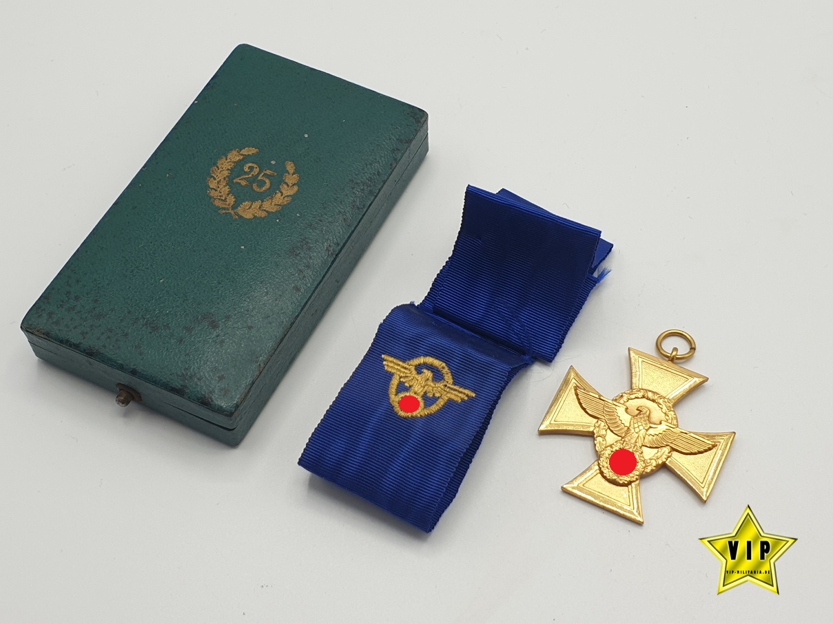 Dienstauszeichnung Polizei 25 Jahre Gold im Etui Dienstauszeichnung Polizei 25 Jahre Gold im Etui