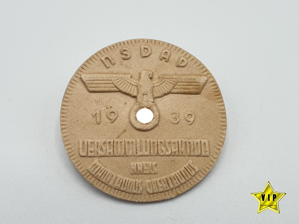 NSDAP 1939 Veranstalungsabzeichen aus Pappe