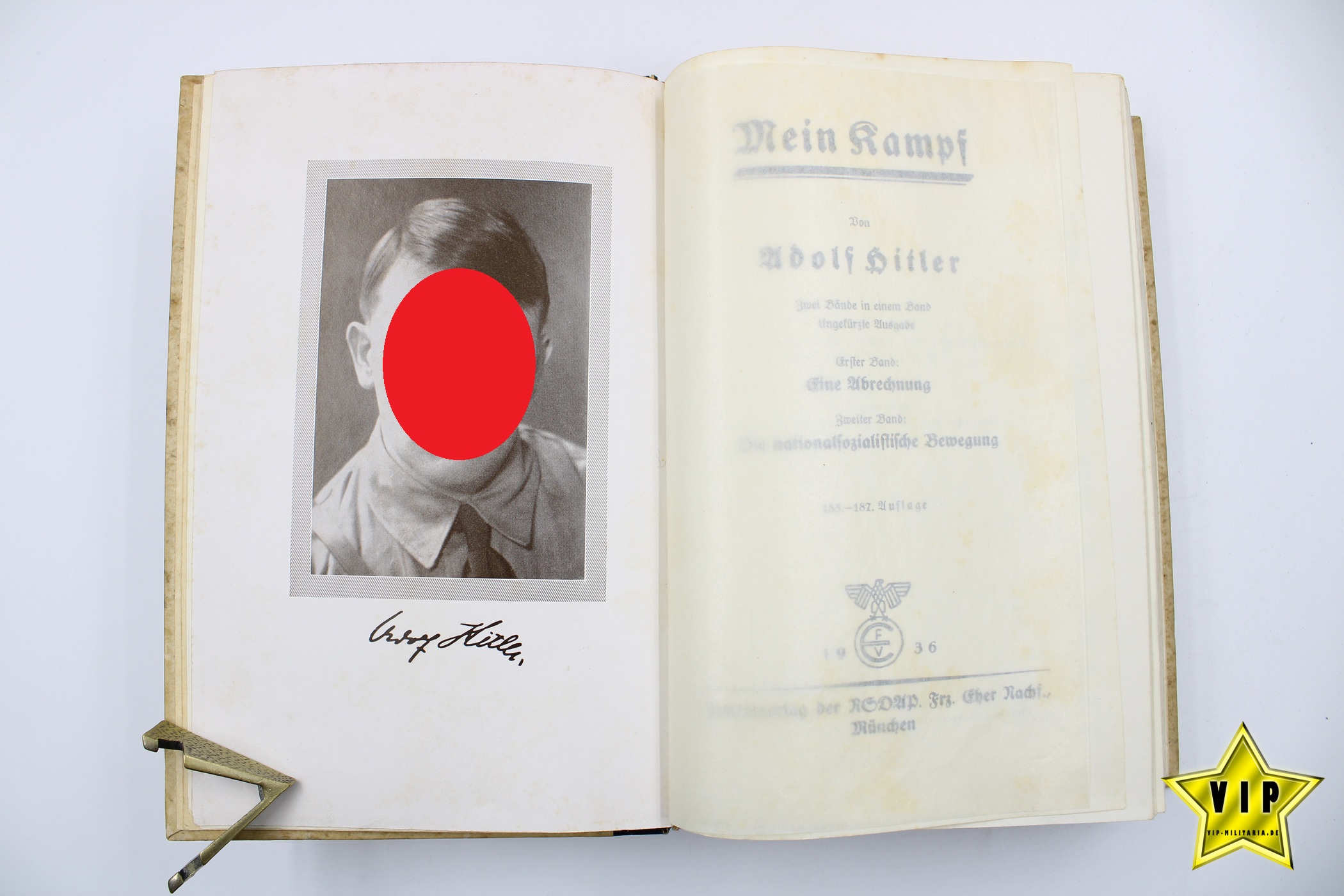 Mein Kampf 1936 Hochzeitsausgabe mit Widmung & Goldschnitt
