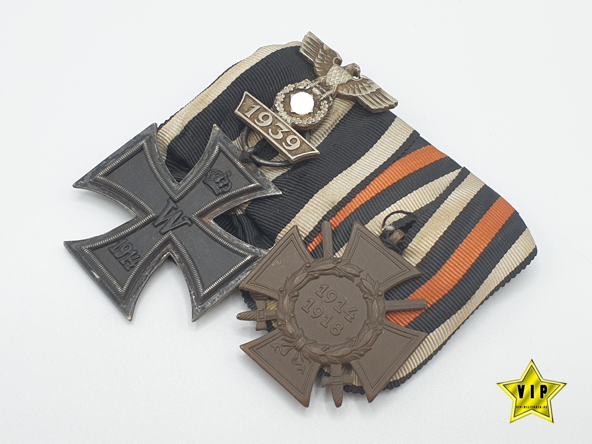 Zweier-Spange Eisernes Kreuz + Frontkämpfer + Wiederholungsspange 1. Form