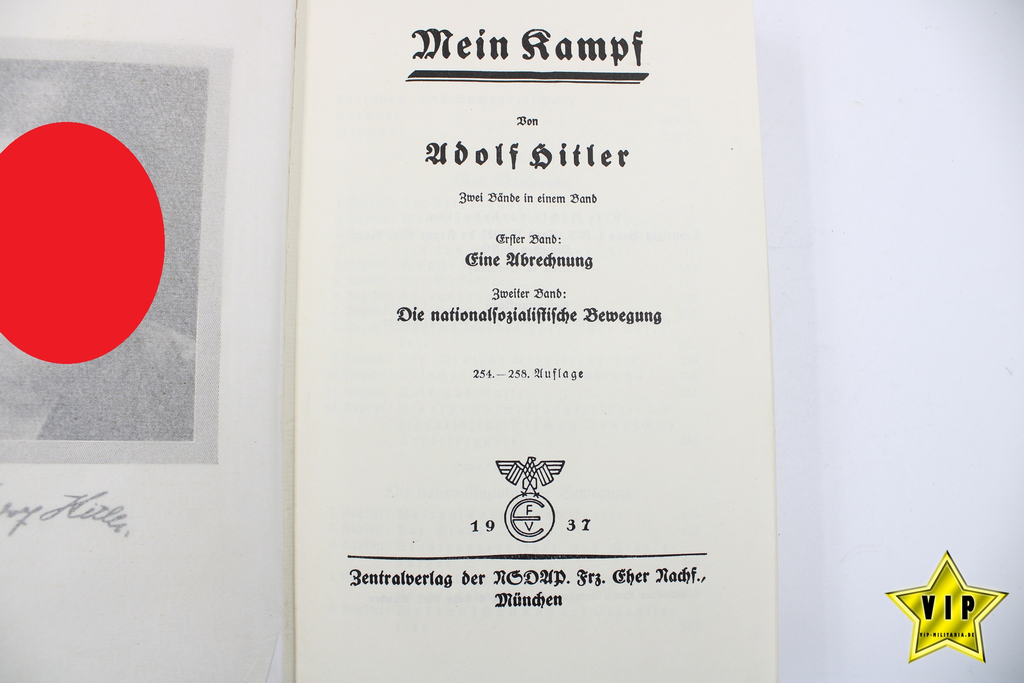 Mein Kampf 1937 Hochzeistausgabe mit Widmung