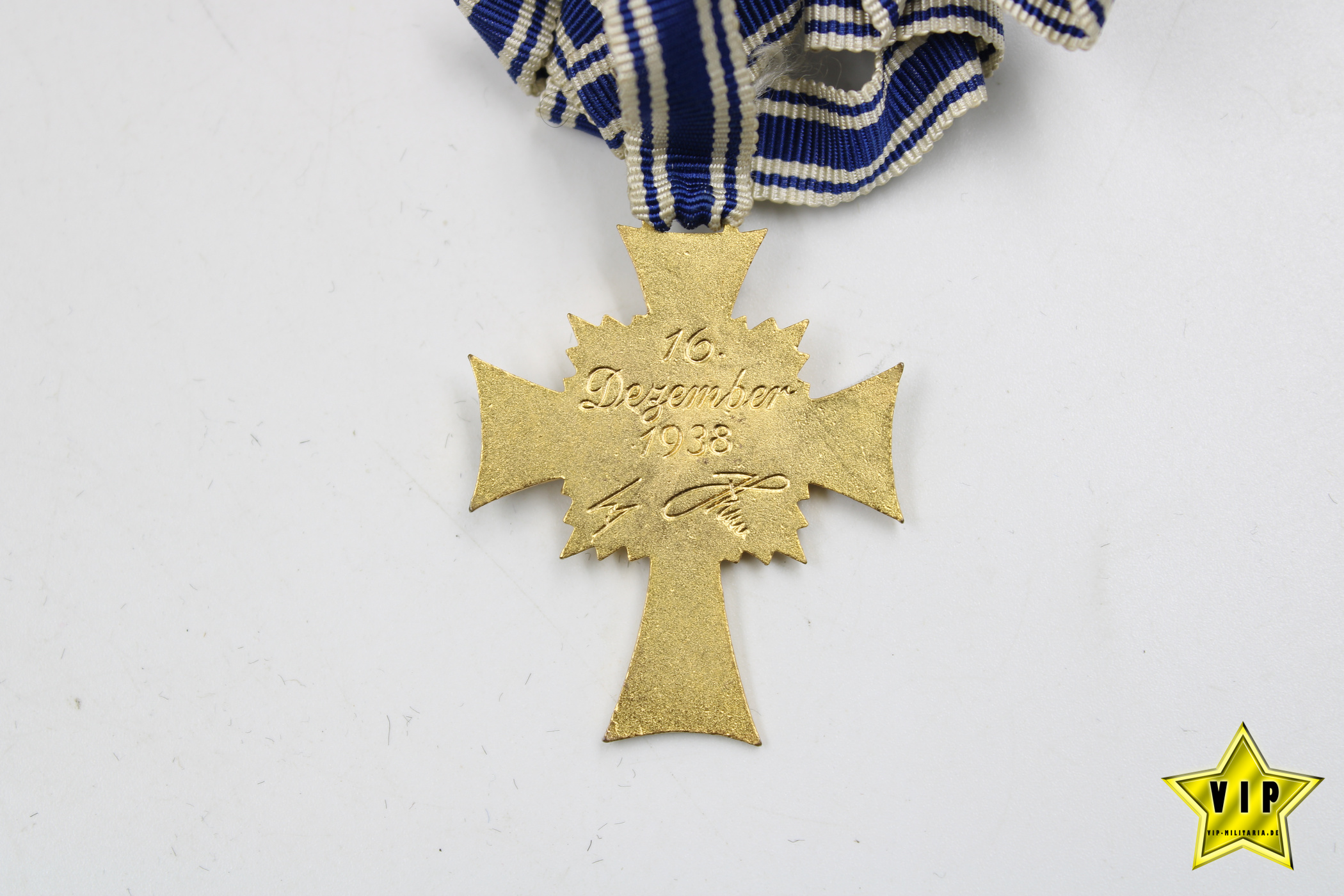 Mutterkreuz Gold im Verleihungsetui mit Hersteller