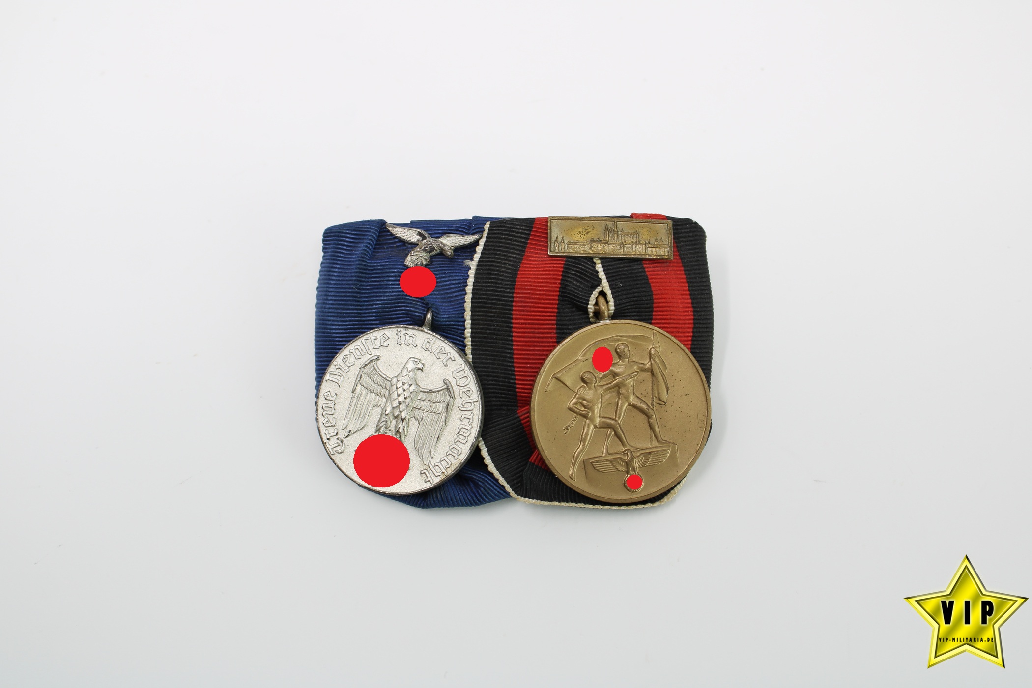 Wehrmachtspange Luftwaffe Anschlussmedaille + Wehrmacht Dienstauszeichnung 4 Jahre