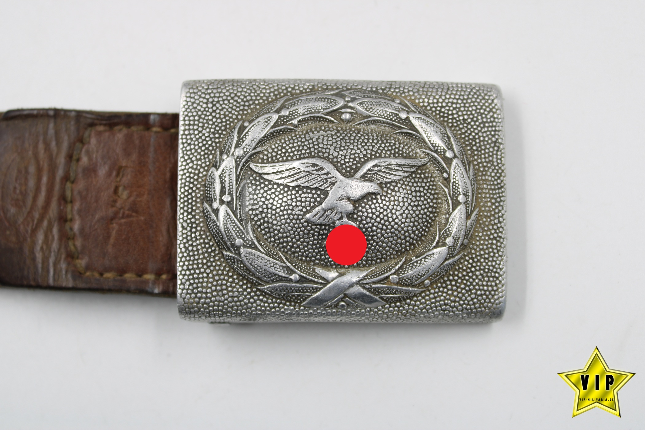 Luftwaffe Koppelschloss mit Lederzunge und Hersteller