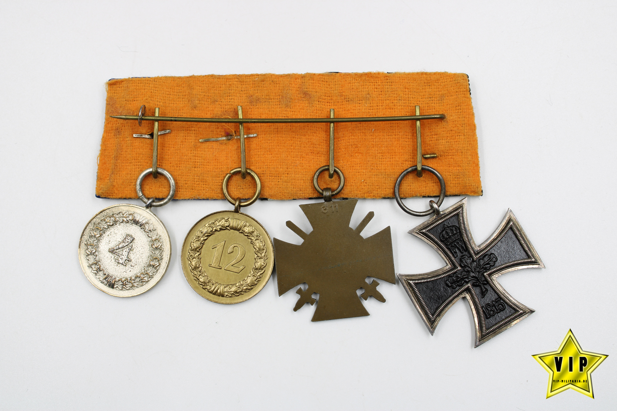 Wehrmacht vierer Spange Eisernes Kreuz 1914 + Bandspange